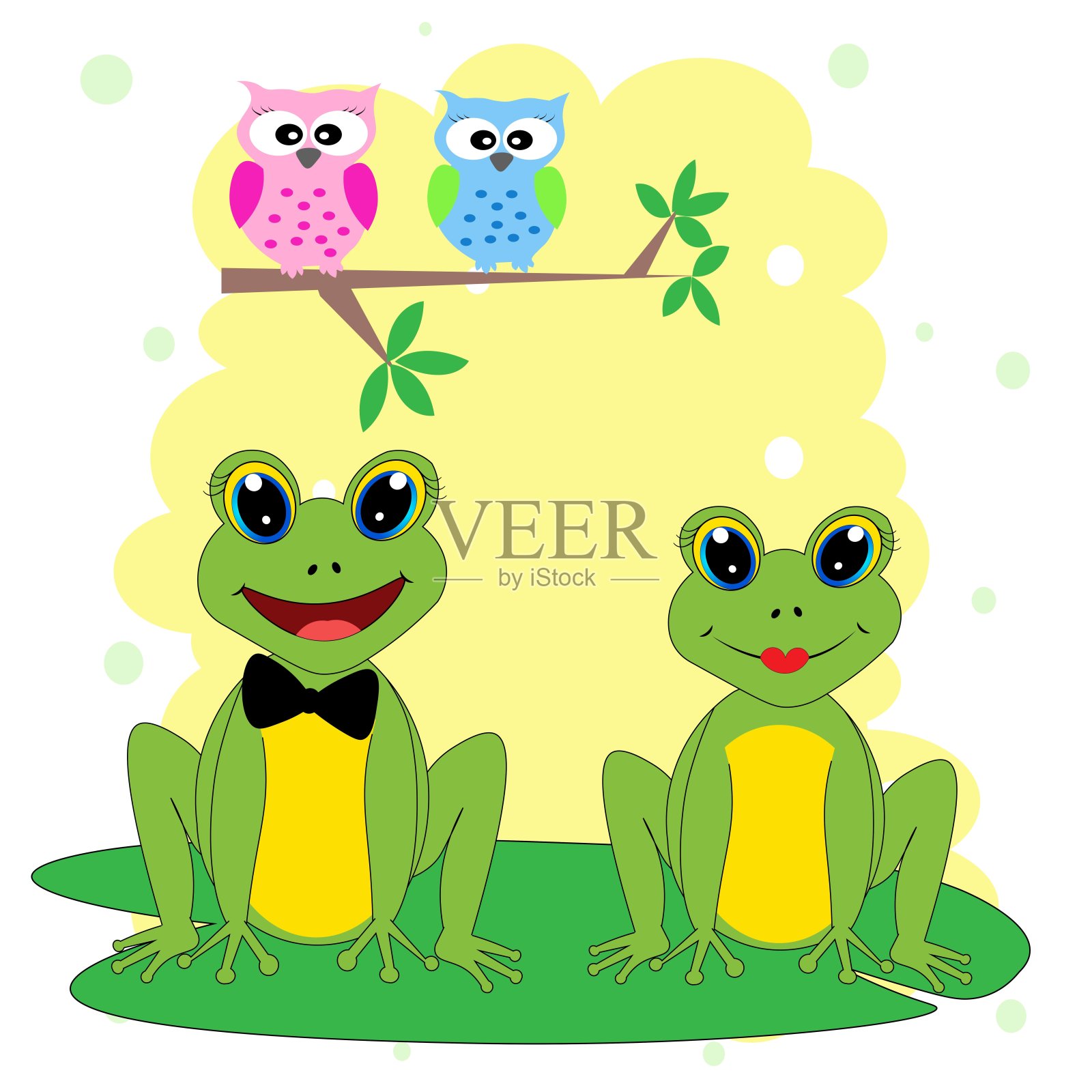 可爱的青蛙插图托儿所装饰插画图片素材