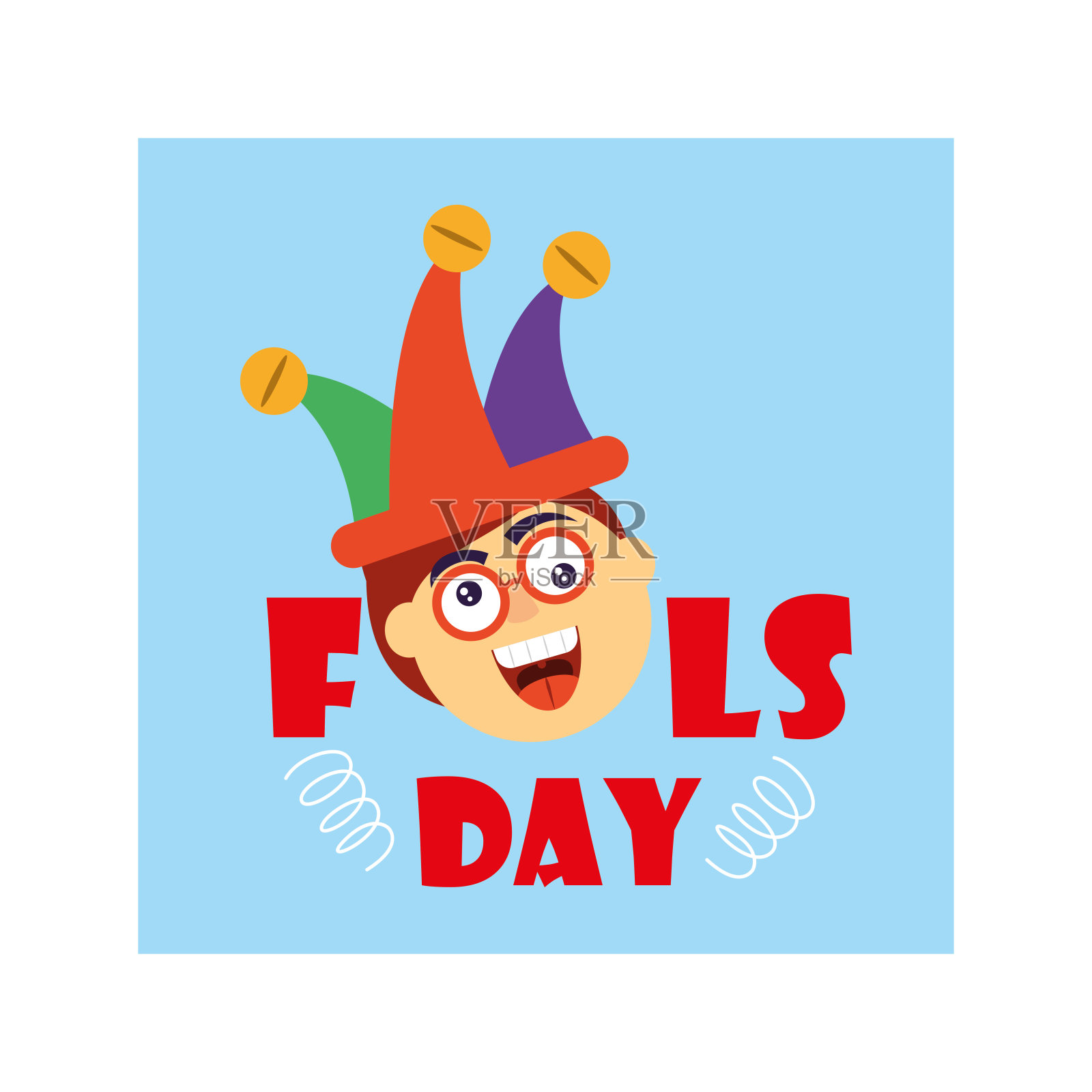 卡片与标签愚人节，幽默派对插画图片素材