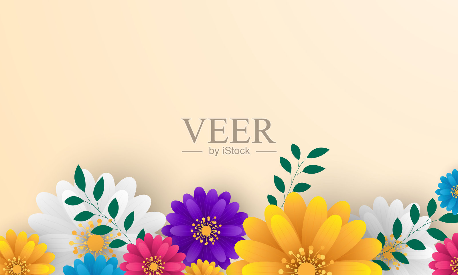 设计横幅框花春天销售背景与美丽。矢量插图模板横幅。插画图片素材