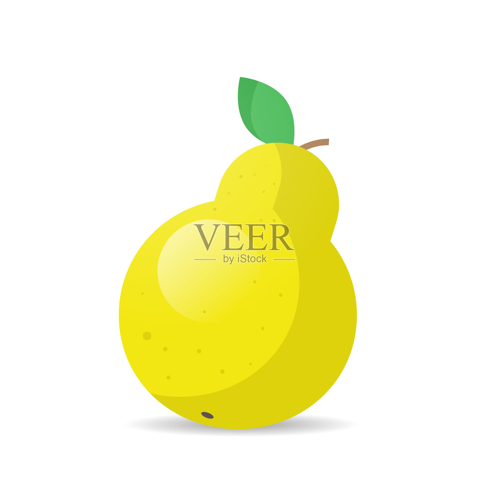 鲜嫩多汁的黄梨象征着美味成熟的水果孤立在白色的背景下健康的食品概念插画图片素材