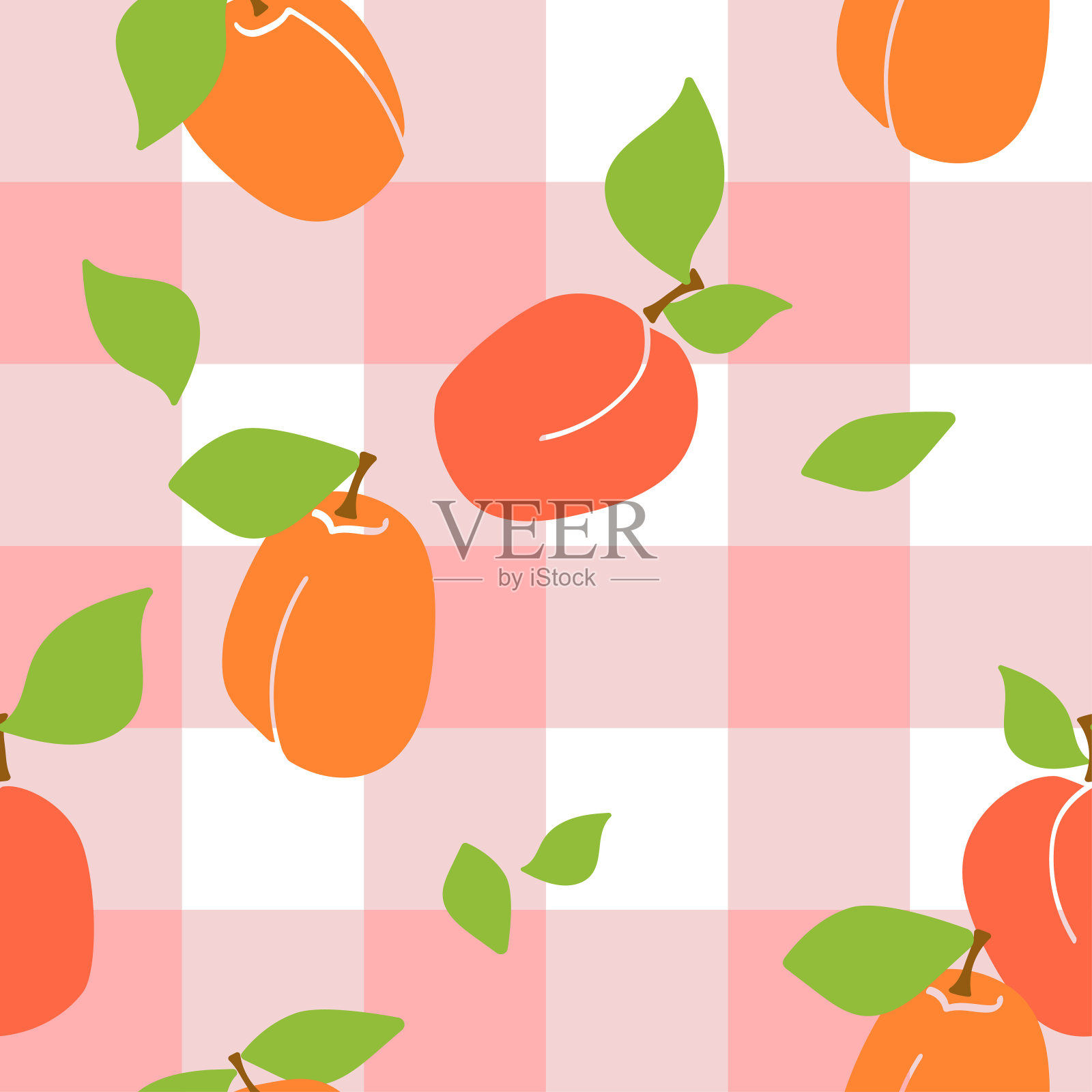 桌布上有杏子插画图片素材