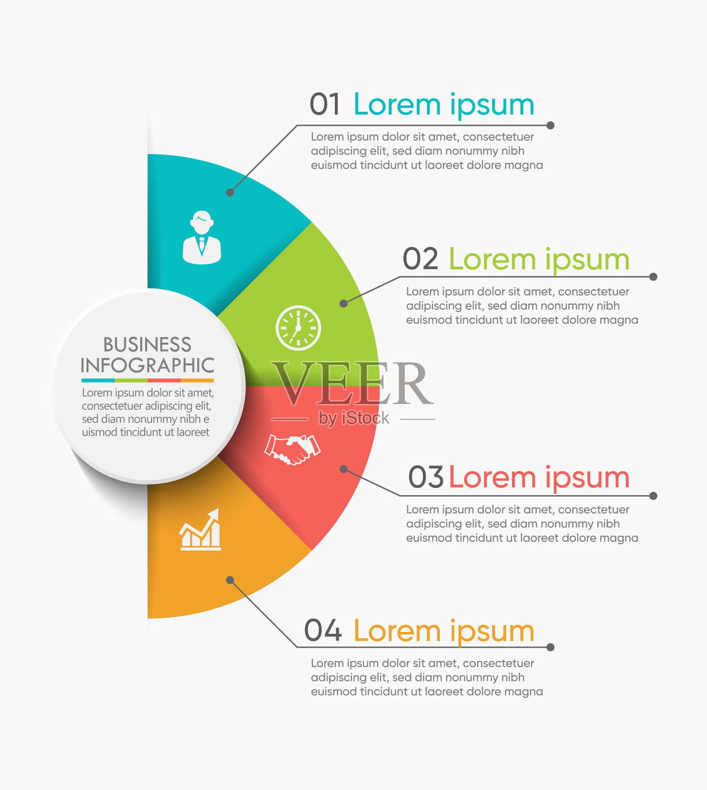 商业圈。时间轴信息图图标设计为抽象的背景模板插画图片素材