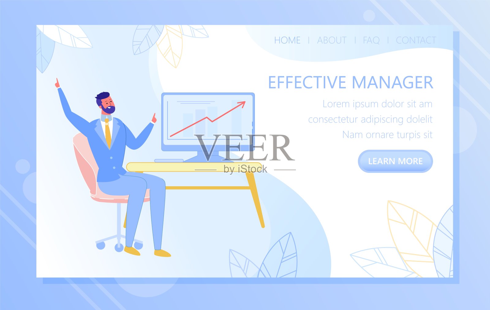 有效的成功业务经理的性格。插画图片素材