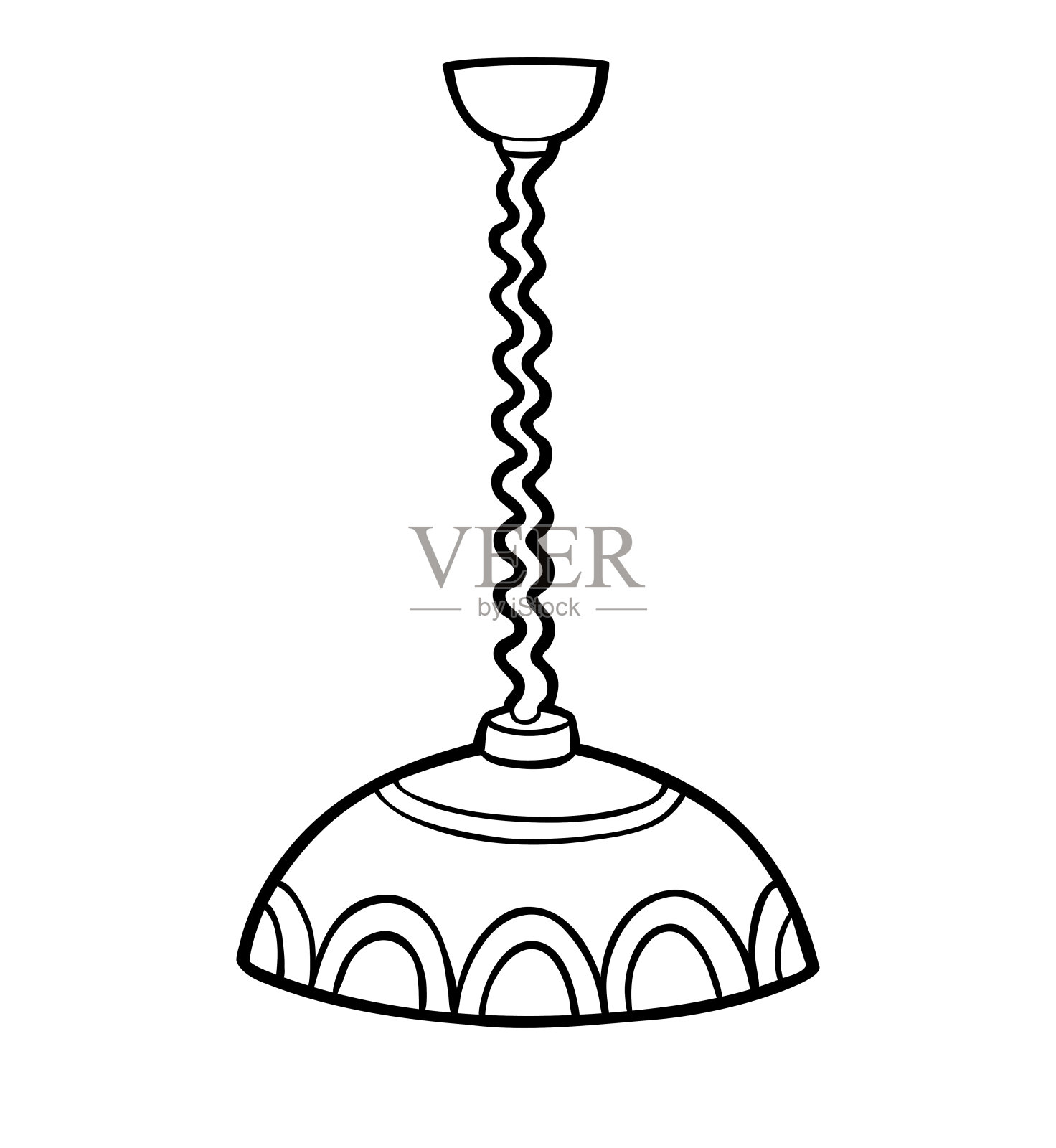 儿童涂色书，吊顶照明插画图片素材