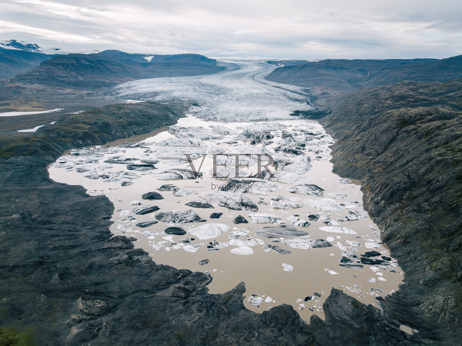瓦特纳冰川湖照片摄影图片