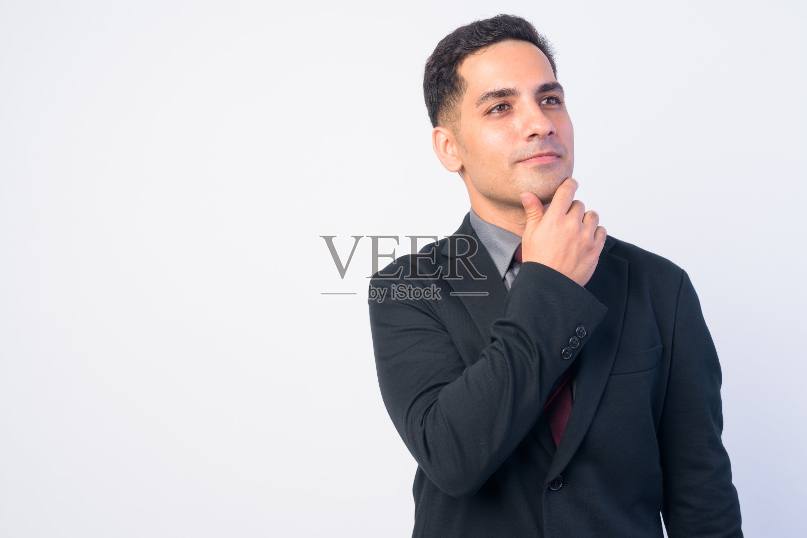 思考中的波斯族英俊商人肖像照片摄影图片