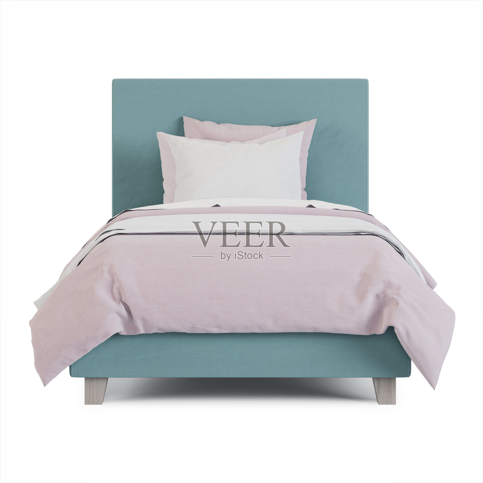 白色背景的婴儿床。包括剪切路径。3 d渲染。照片摄影图片