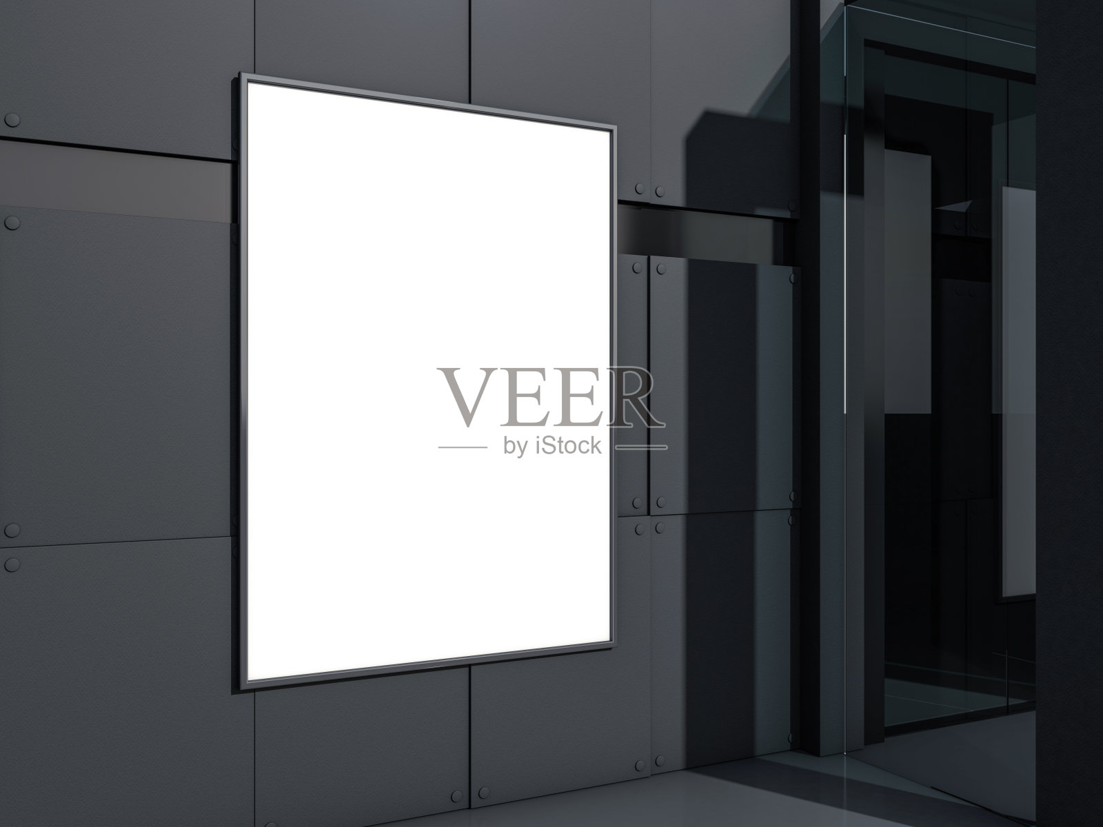 白色空白相框模型的背景。3 d照片摄影图片