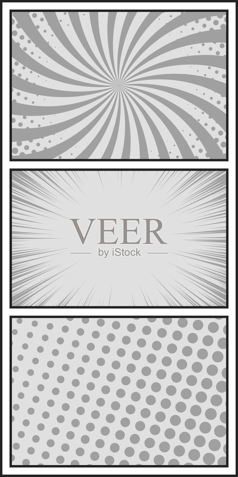 垂直漫画页模板与不同的背景。波普艺术风格插画图片素材