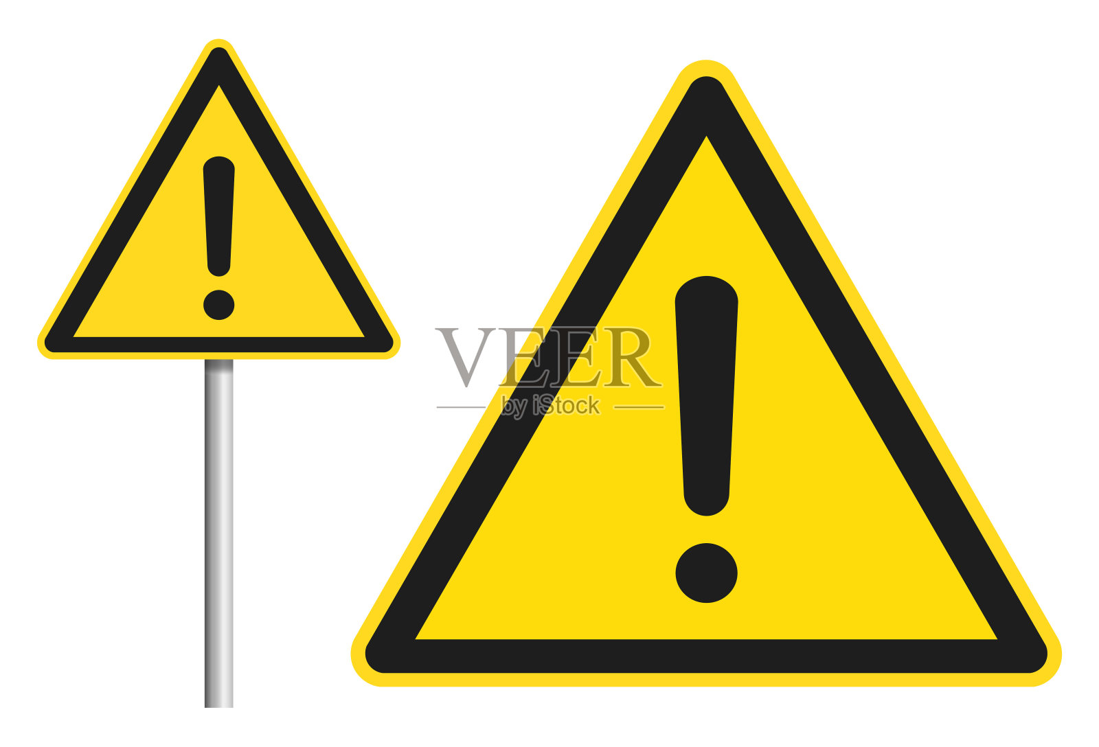 黄色感叹号符号插画图片素材