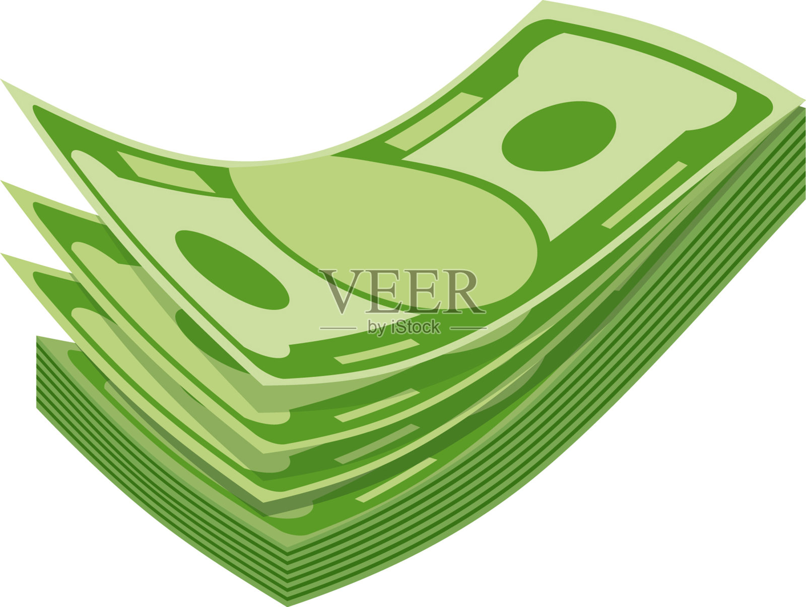 各种各样的钱。一捆一捆的钞票，钞票飞来飞去插画图片素材