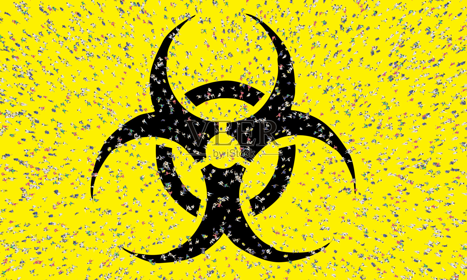 从上往下看，病毒在人群中传播照片摄影图片