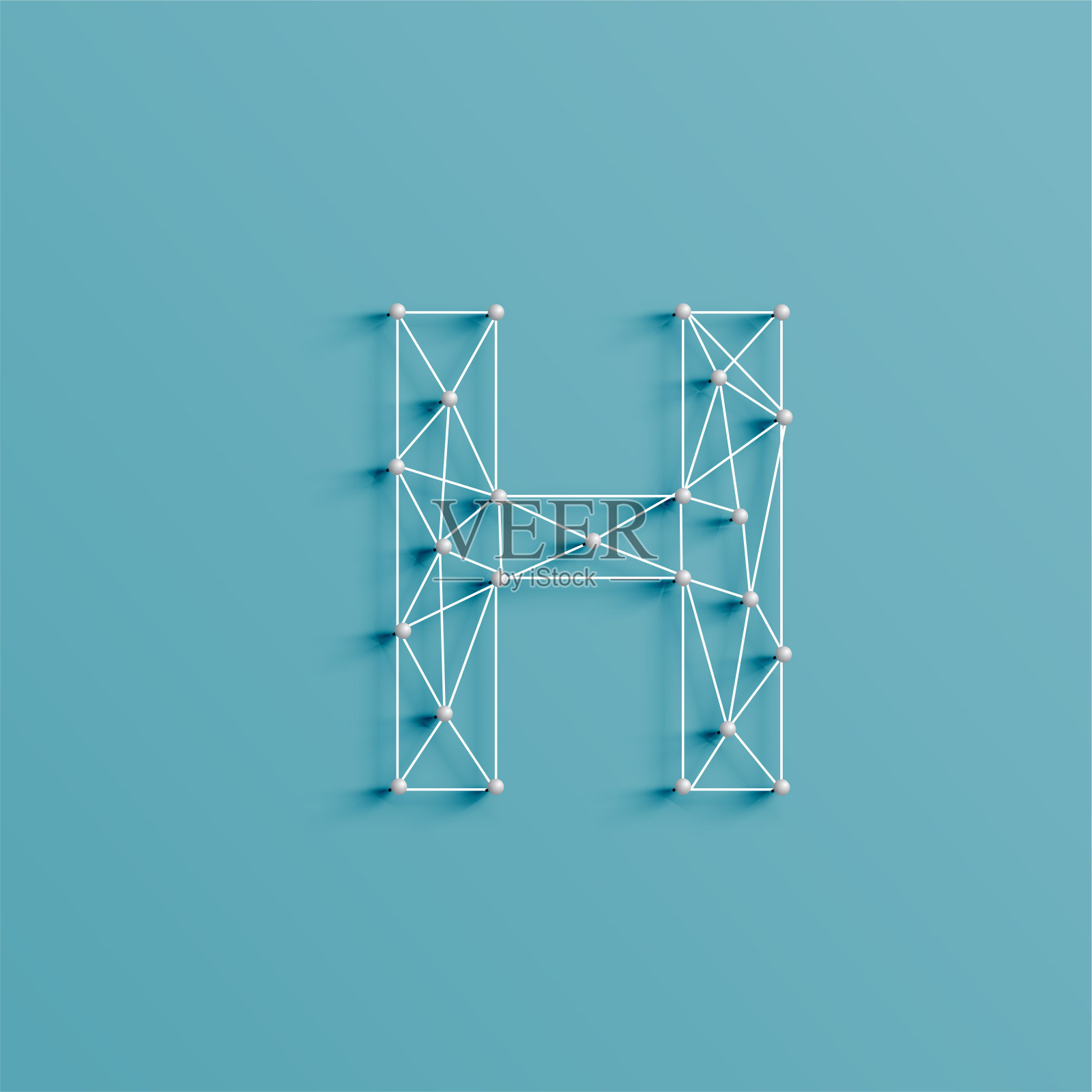 一个角色由针和线，3D和现实，矢量设计元素图片