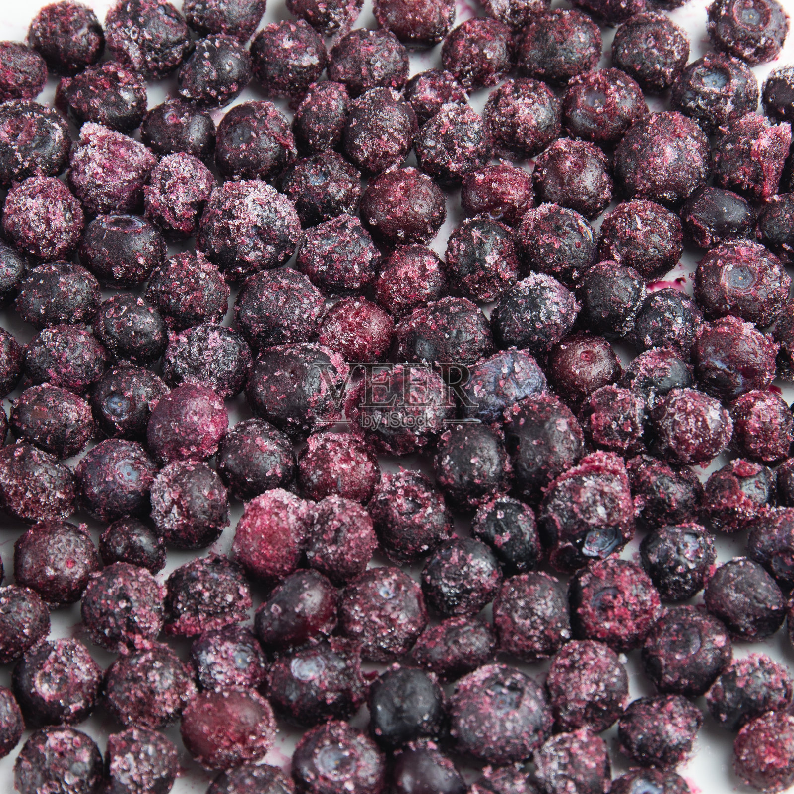 冰冻蓝莓的近景，作物，没有背景照片摄影图片
