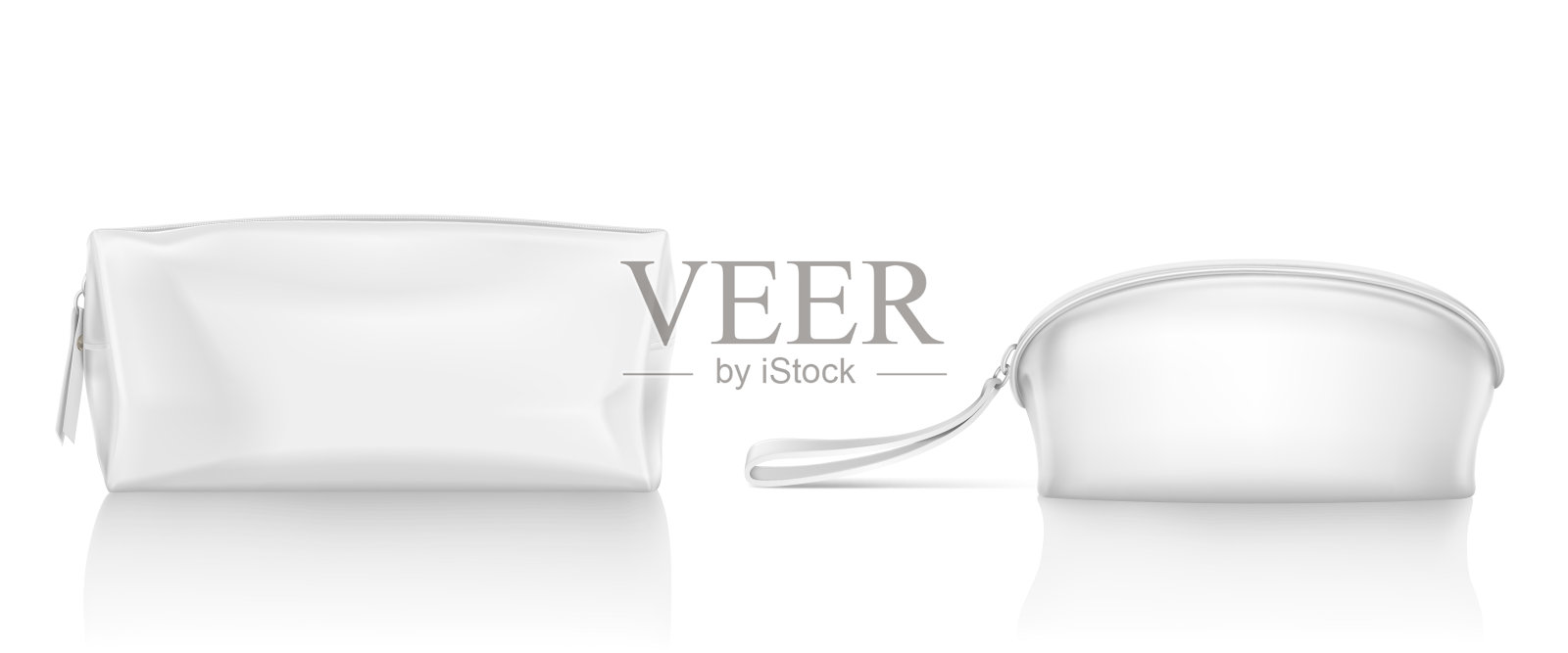 白色化妆包，拉链化妆设计元素图片