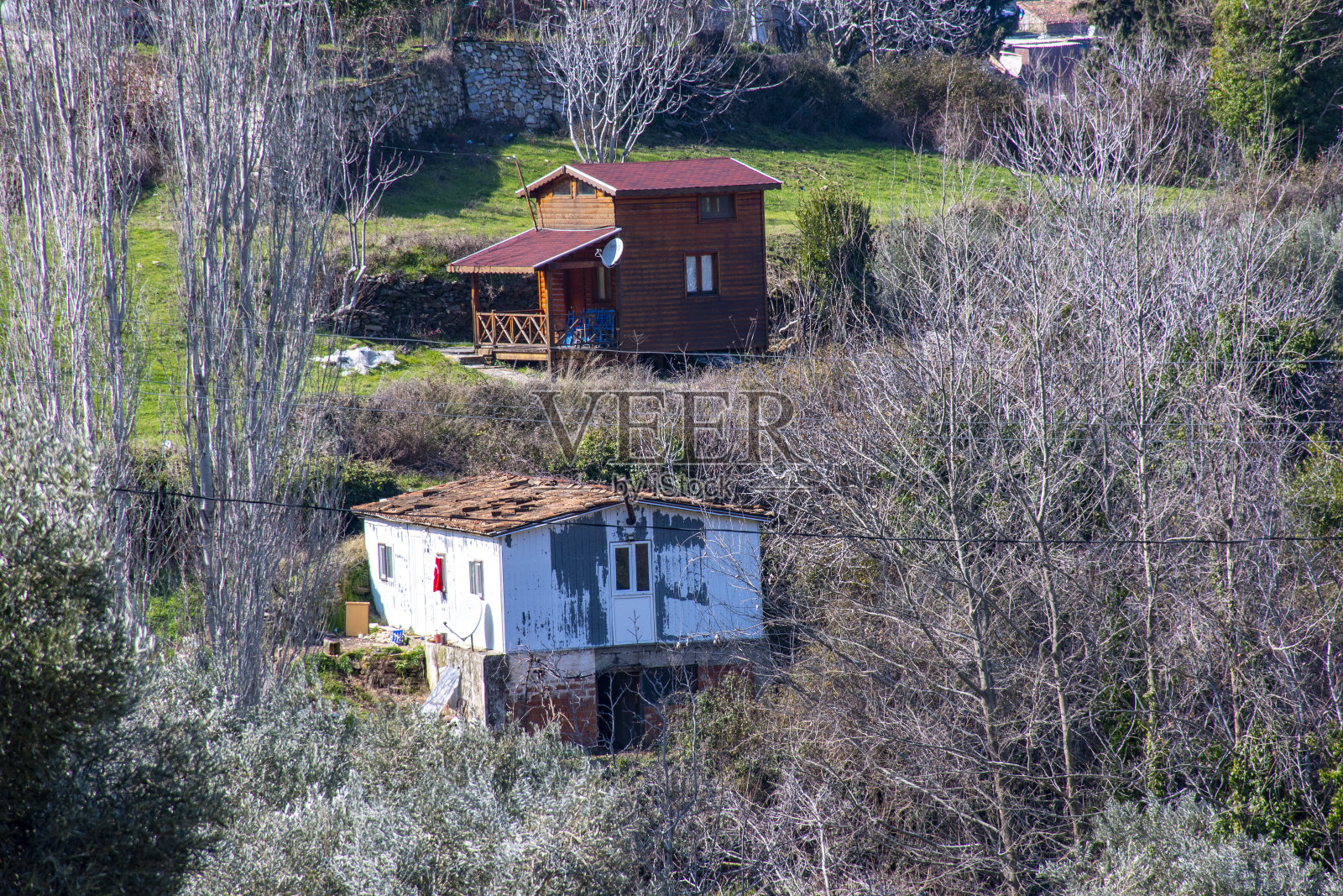 伊兹密尔Sirince村的老街和老房子照片摄影图片