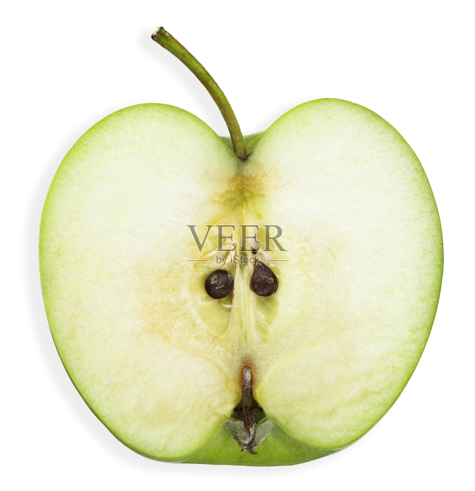青苹果孤立在白色的修剪路径照片摄影图片