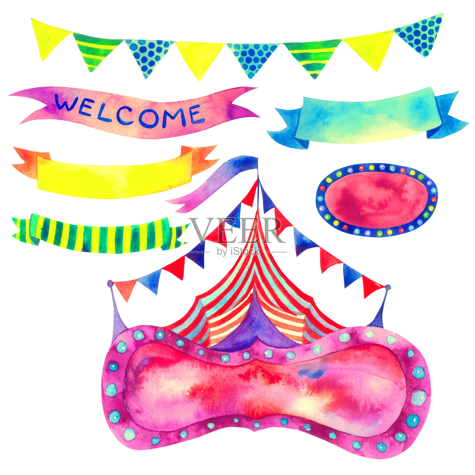 马戏团的横幅。插画图片素材