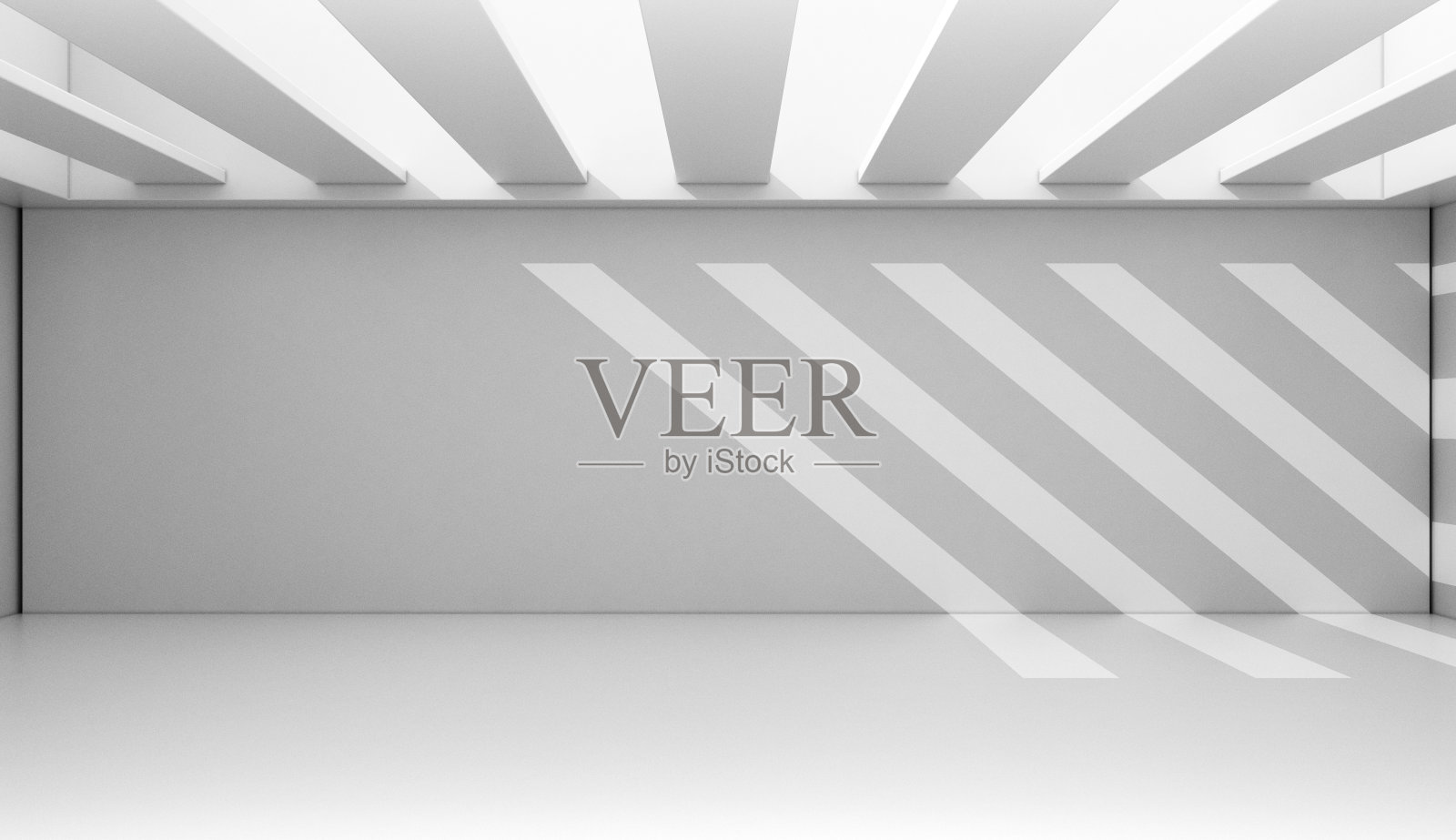 灯光从上面照射下来的空房间照片摄影图片