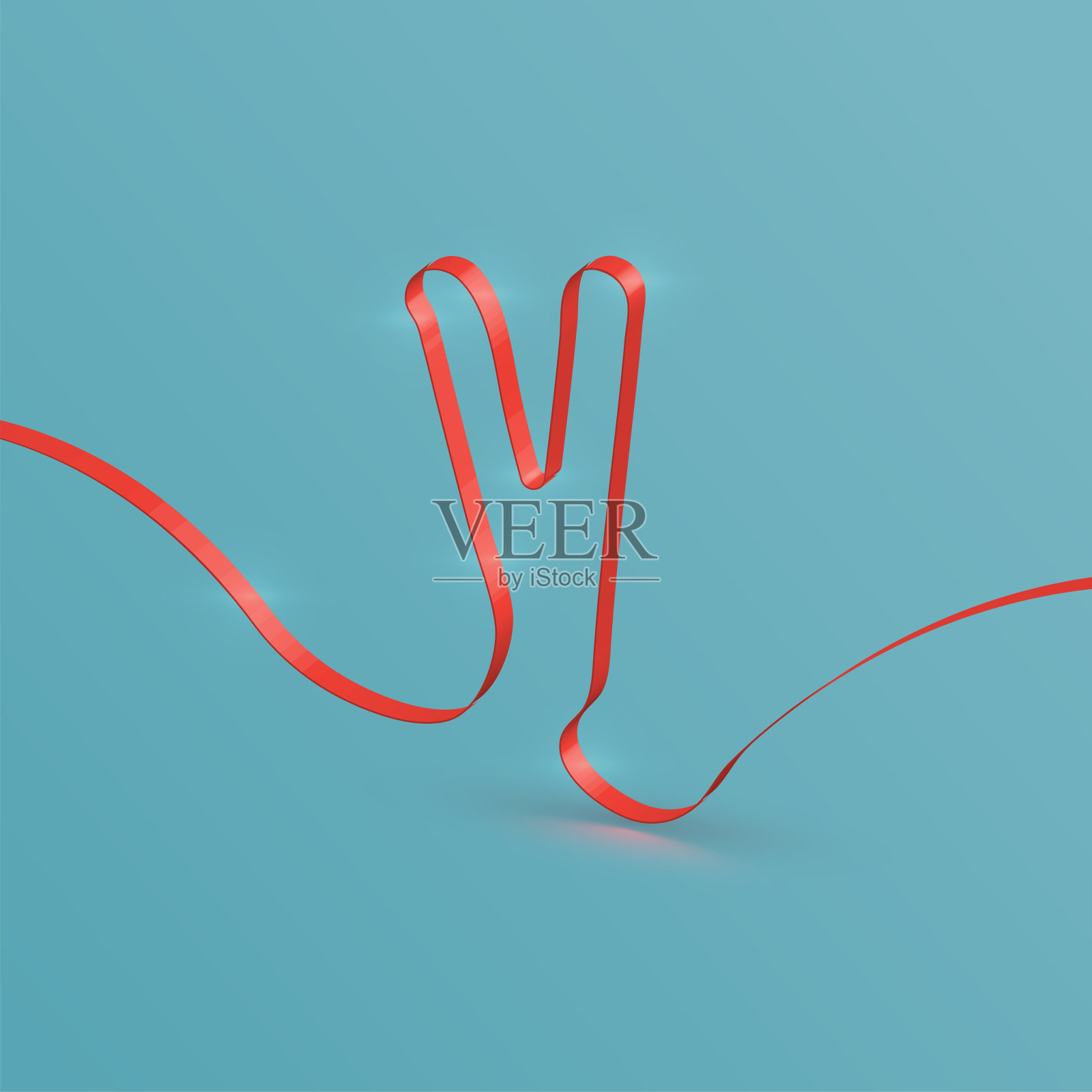 现实的丝带字体从排版，向量插画图片素材