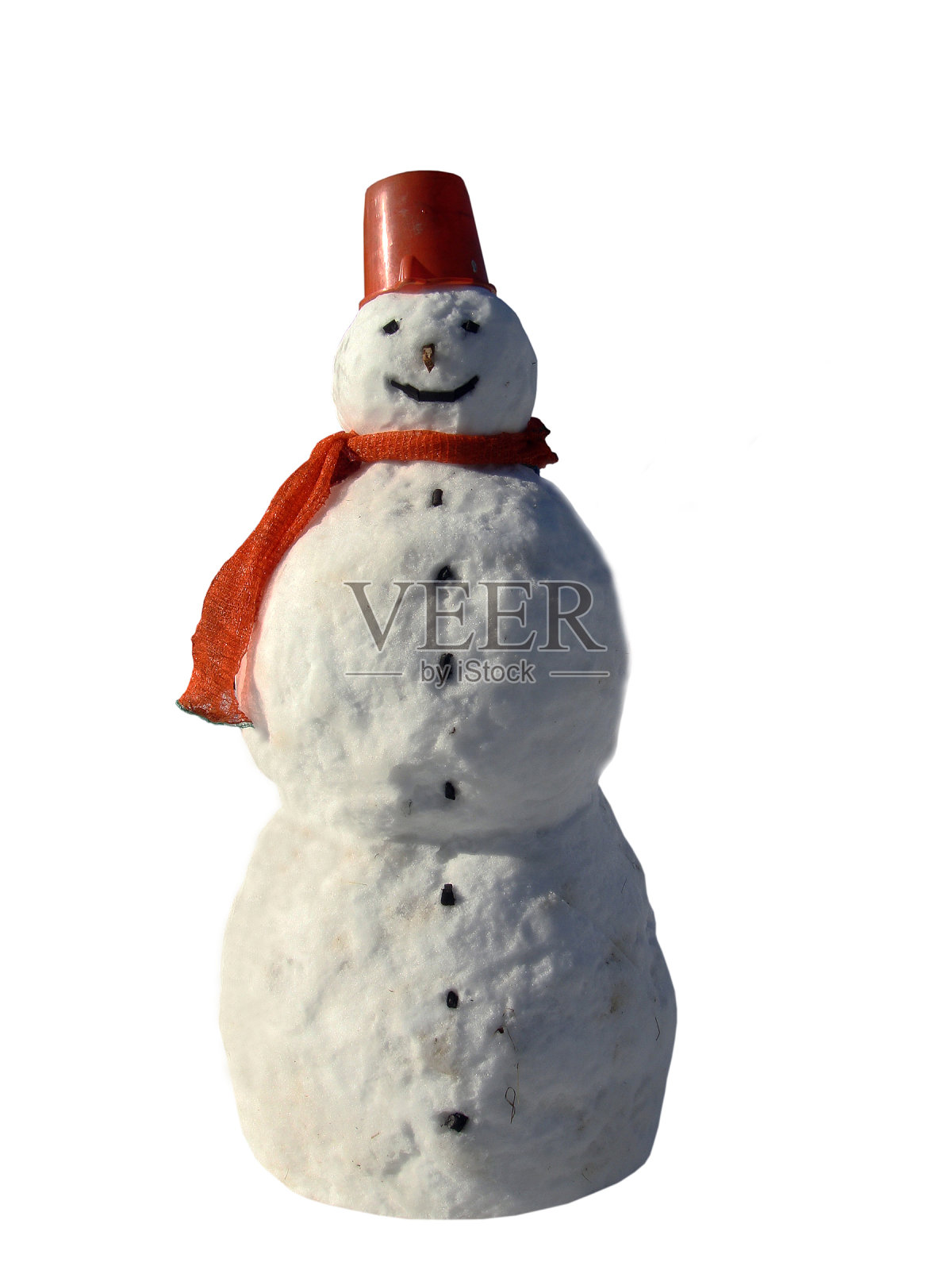 雪人孤立在白色背景上照片摄影图片