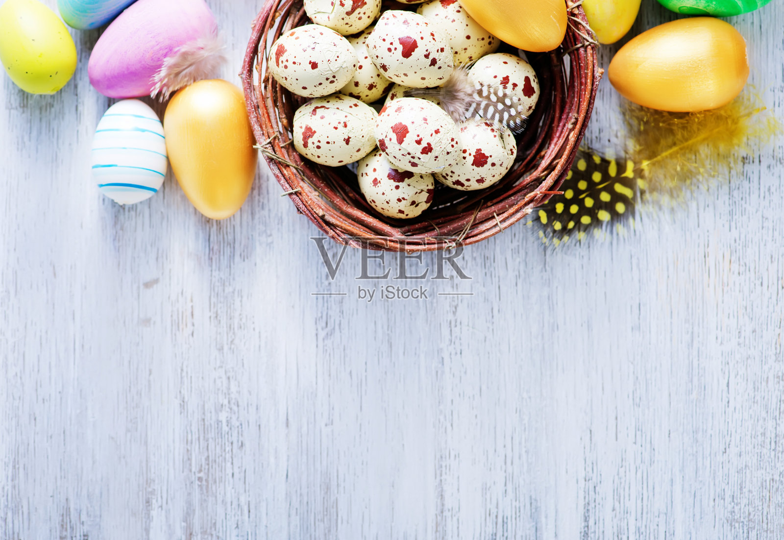 装饰彩绘复活节彩蛋照片摄影图片