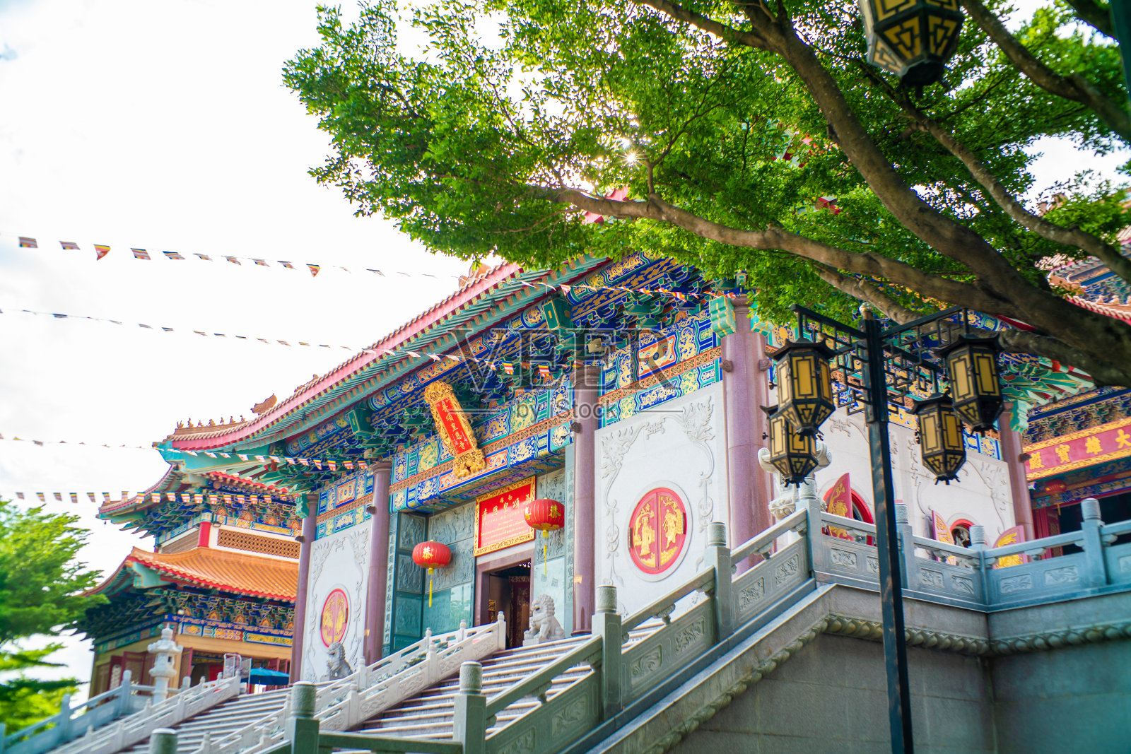 曼谷的佛教中国寺庙风格照片摄影图片