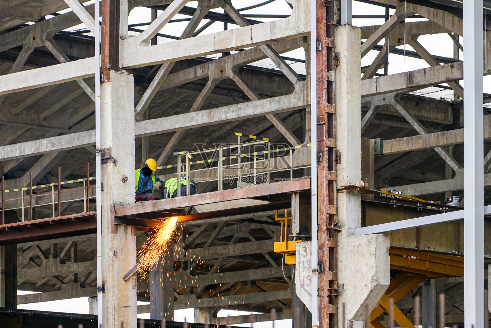 工厂本体改造，钢筋混凝土结构视图照片摄影图片