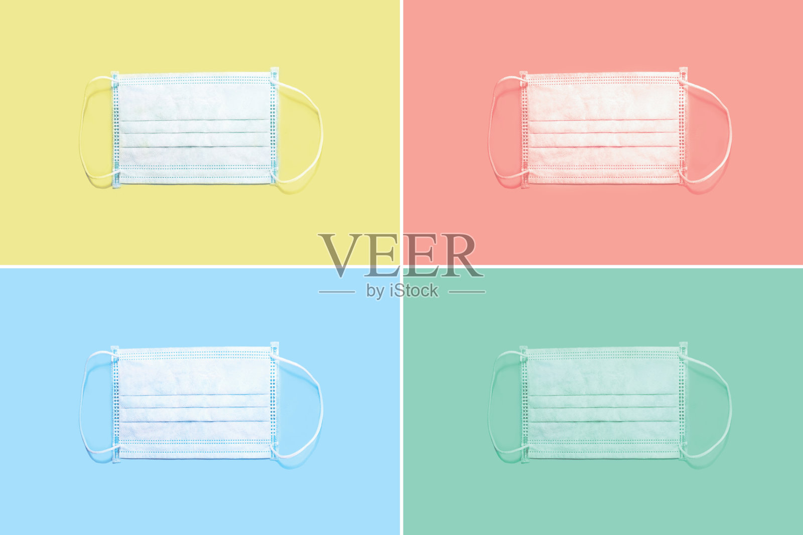 用医用口罩制成的图案。照片摄影图片