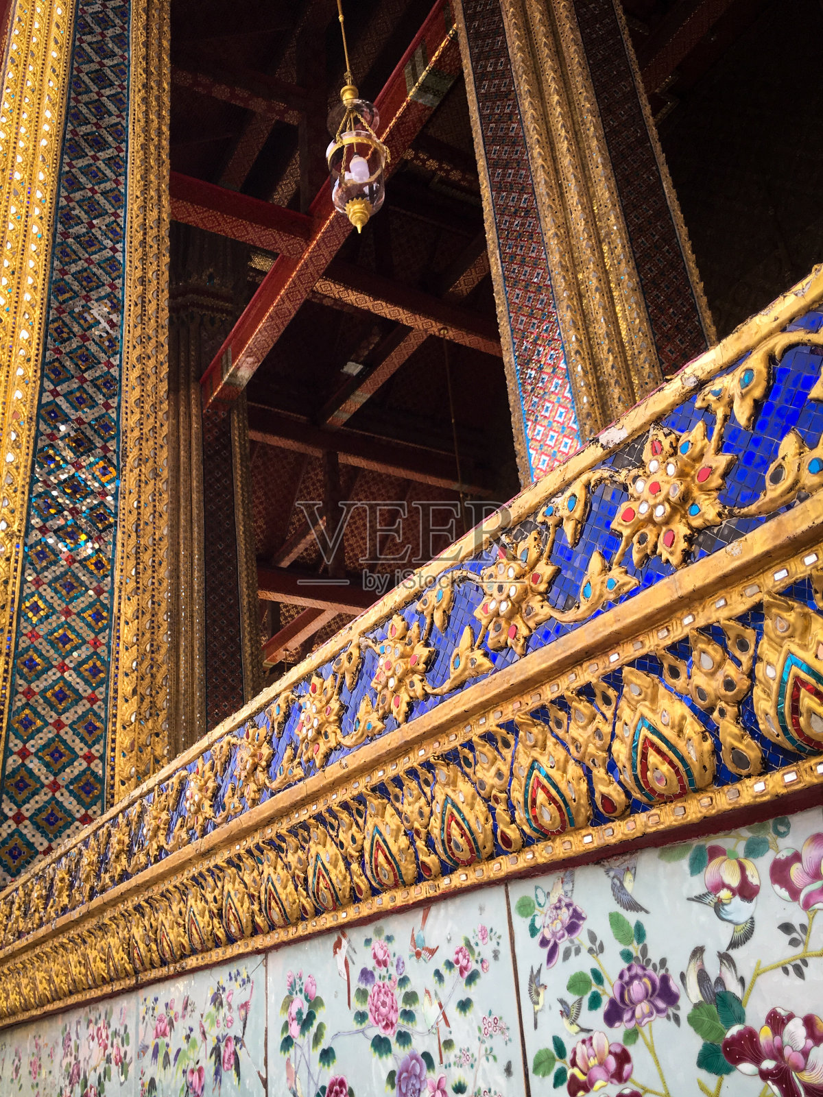 泰国曼谷玉佛寺佛塔墙照片摄影图片