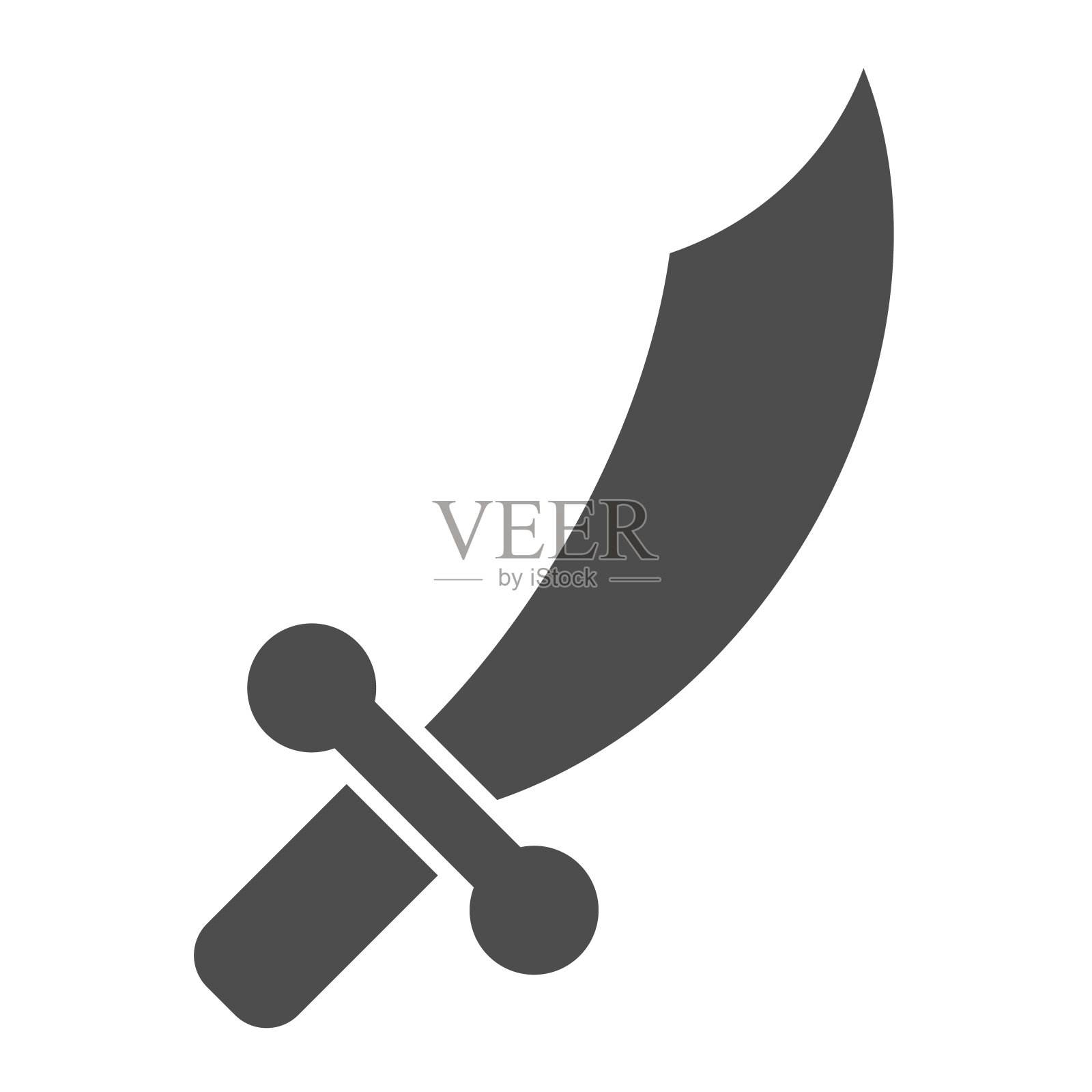 剑坚实的图标。匕首，刀或武士刀的符号，象形文字风格的象形文字在白色背景上。移动概念和网页设计的战争或军事标志。矢量图形。设计元素图片