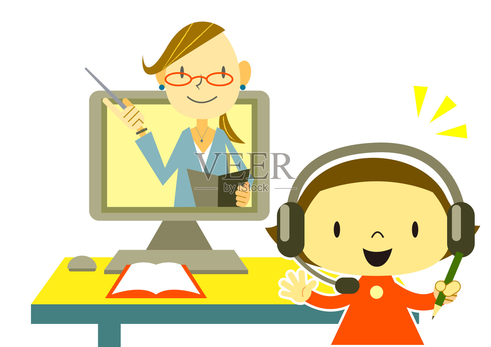 教育孩子插画图片素材