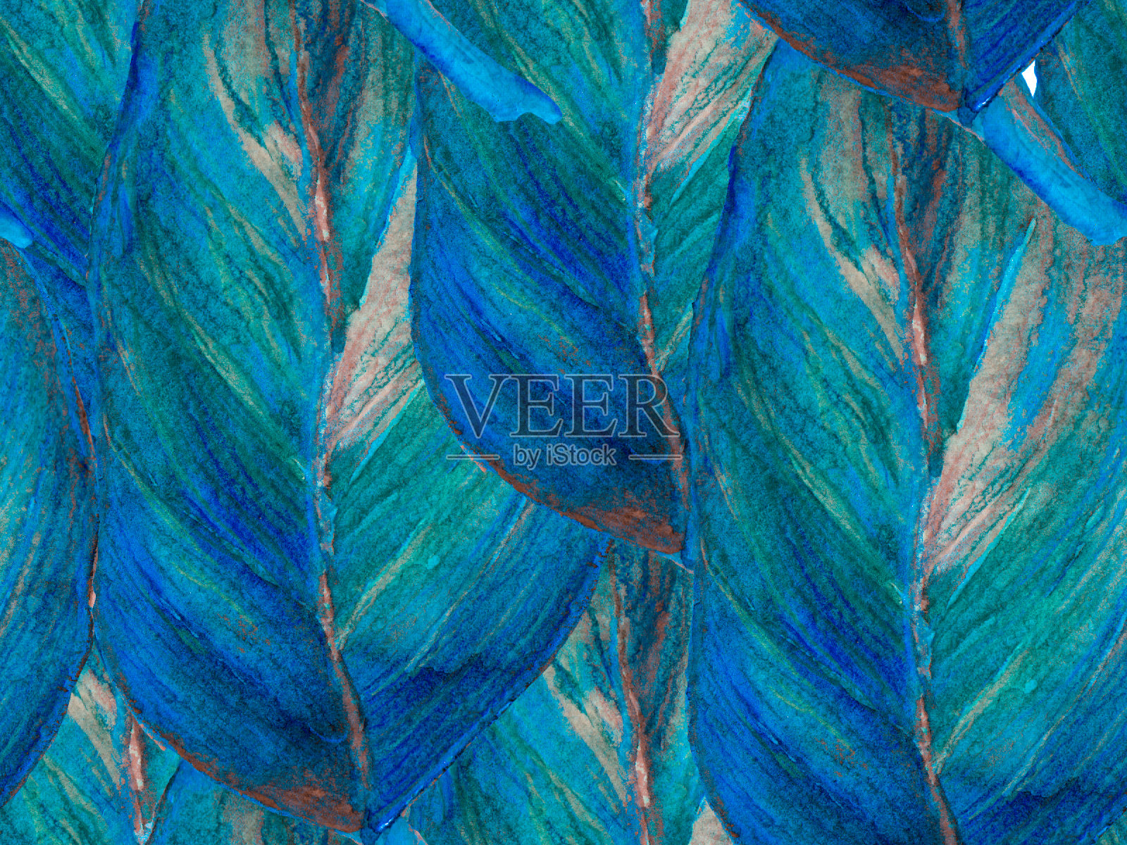 水彩无缝模式。插画图片素材