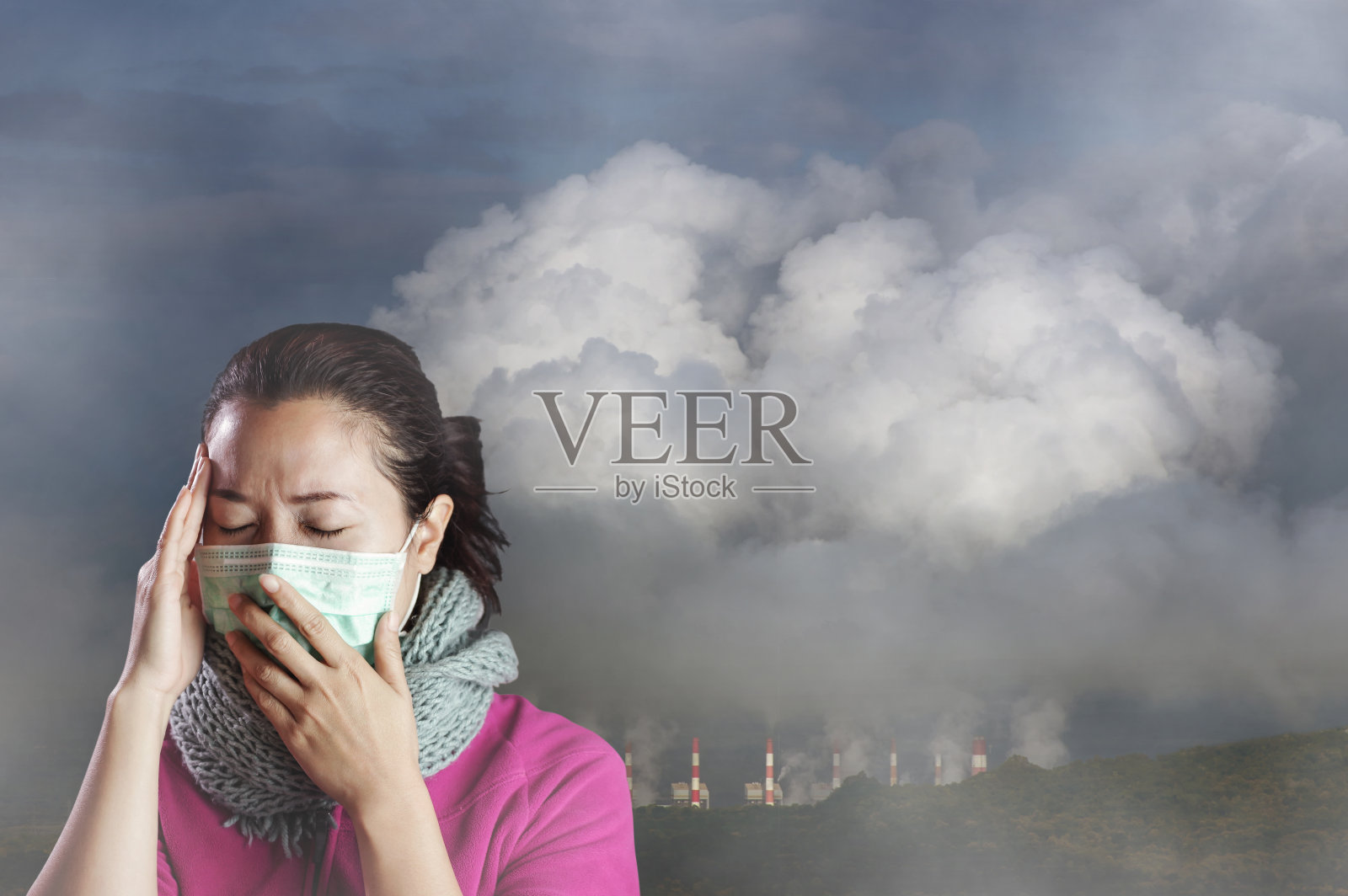 人们与空气污染照片摄影图片