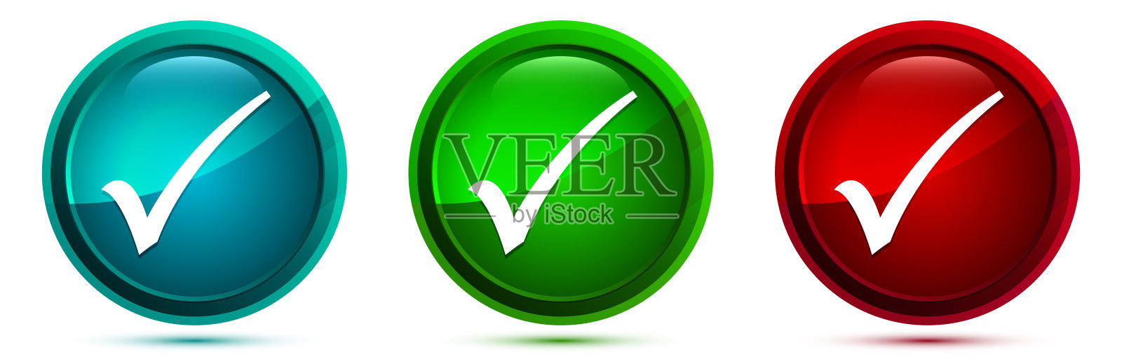 复选标记图标优雅的圆形按钮设置说明设计元素图片