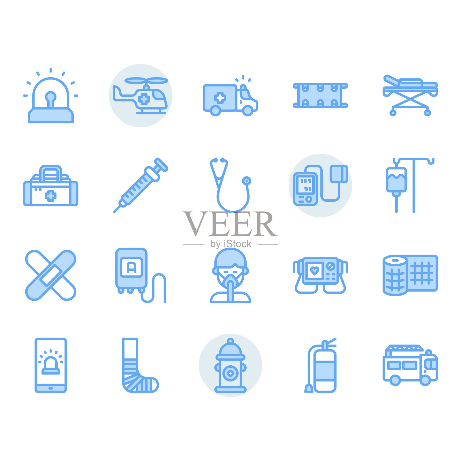 紧急事件相关图标和符号集图标素材