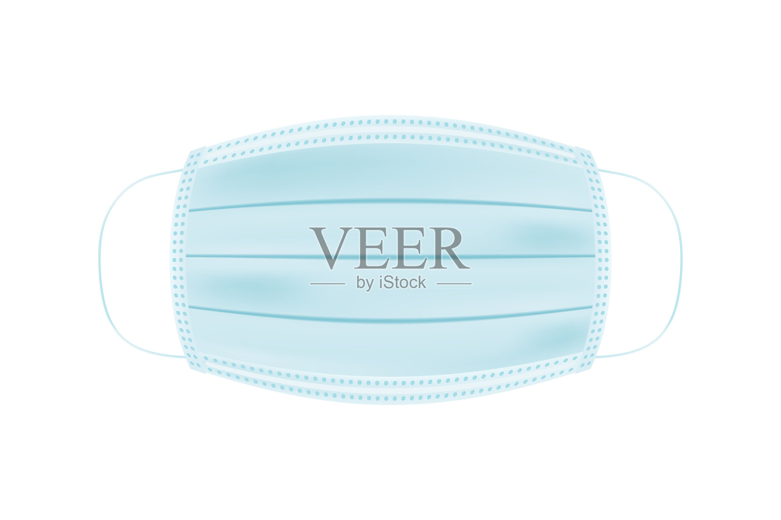 实用医用外科口罩用于面部，防止冠状病毒等感染。人类的呼吸防护。平面矢量插图EPS10插画图片素材