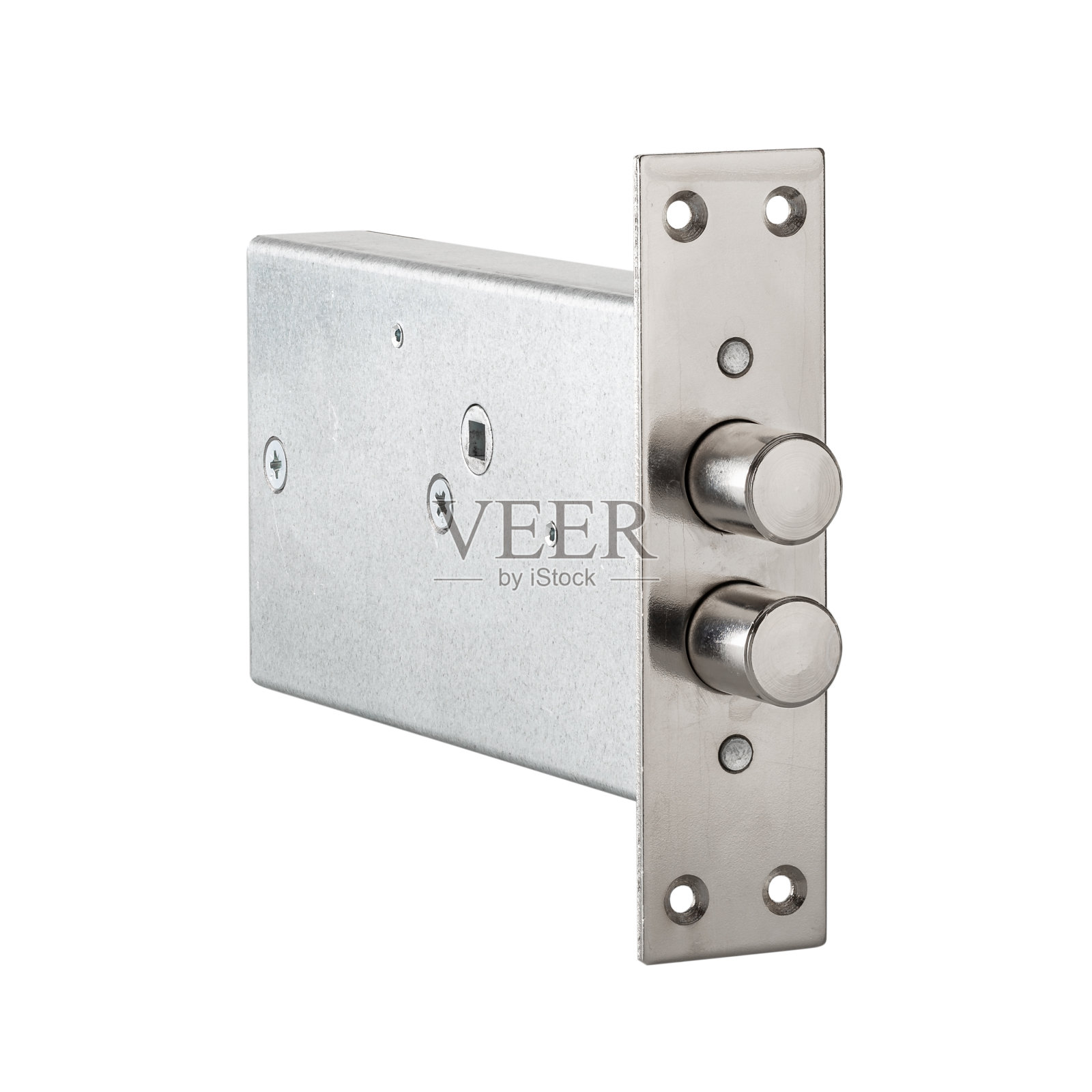 无钥匙门锁隔离在白色背景照片摄影图片