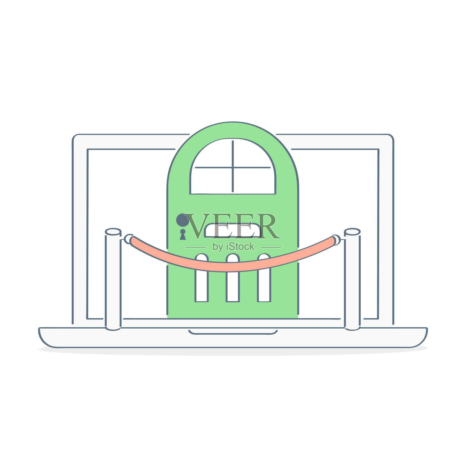 安全的帐户登录，专属VIP区和通行证插画图片素材