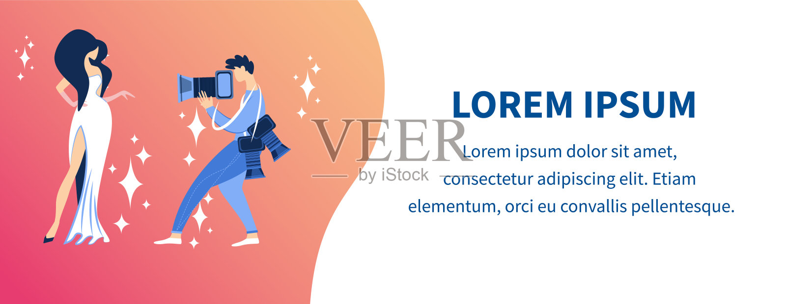 著名女士，电影明星在红毯上摆姿势。插画图片素材