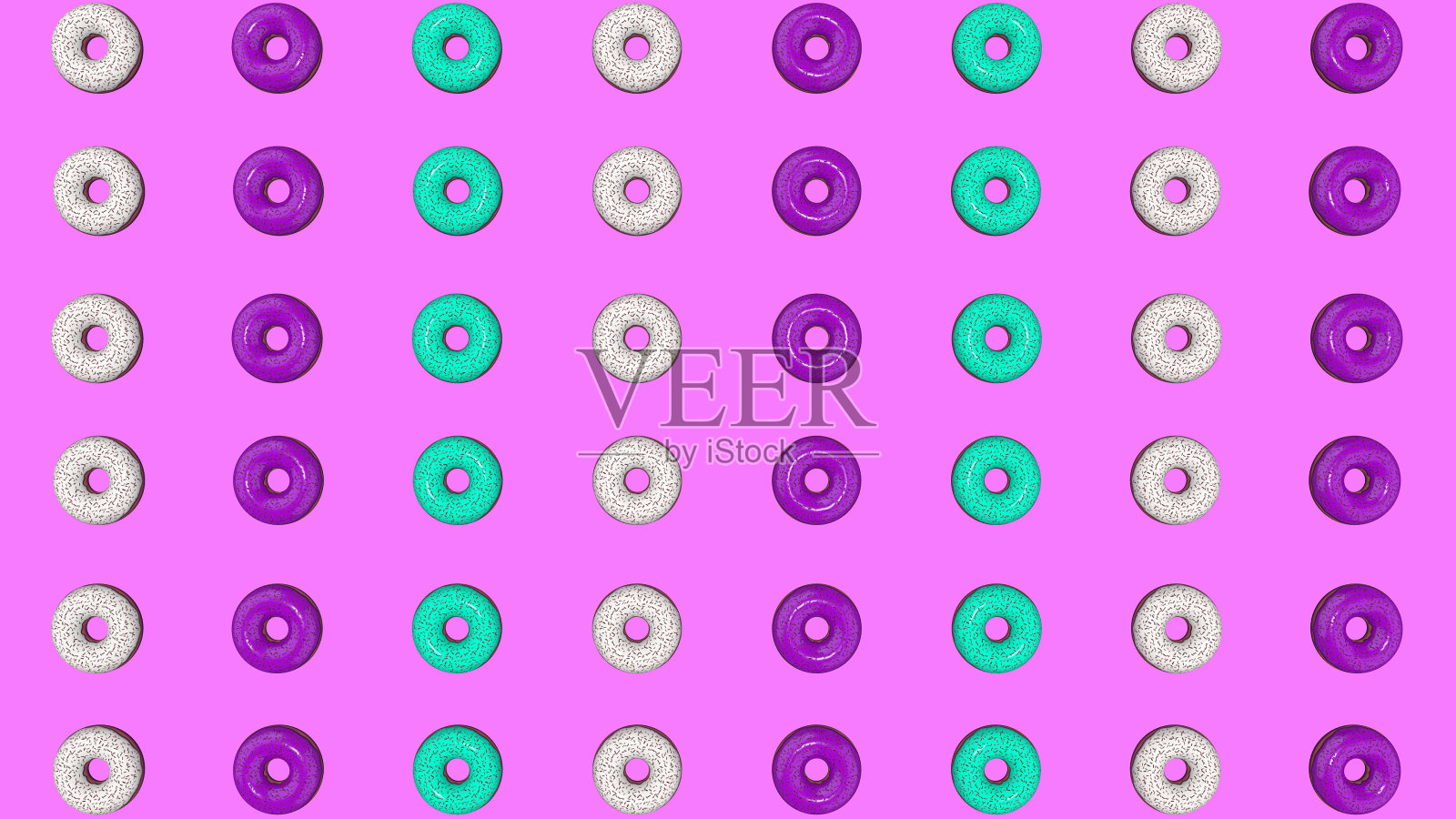 抽象的彩色动画，明亮的甜甜圈背景。三维渲染照片摄影图片