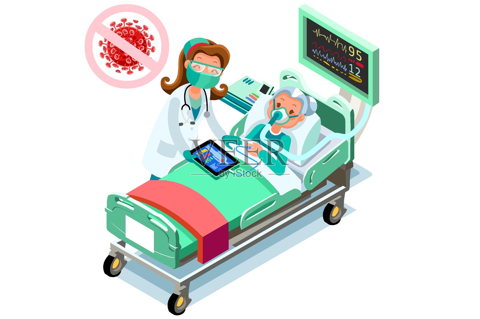 冠状病毒警报感染风险插画图片素材