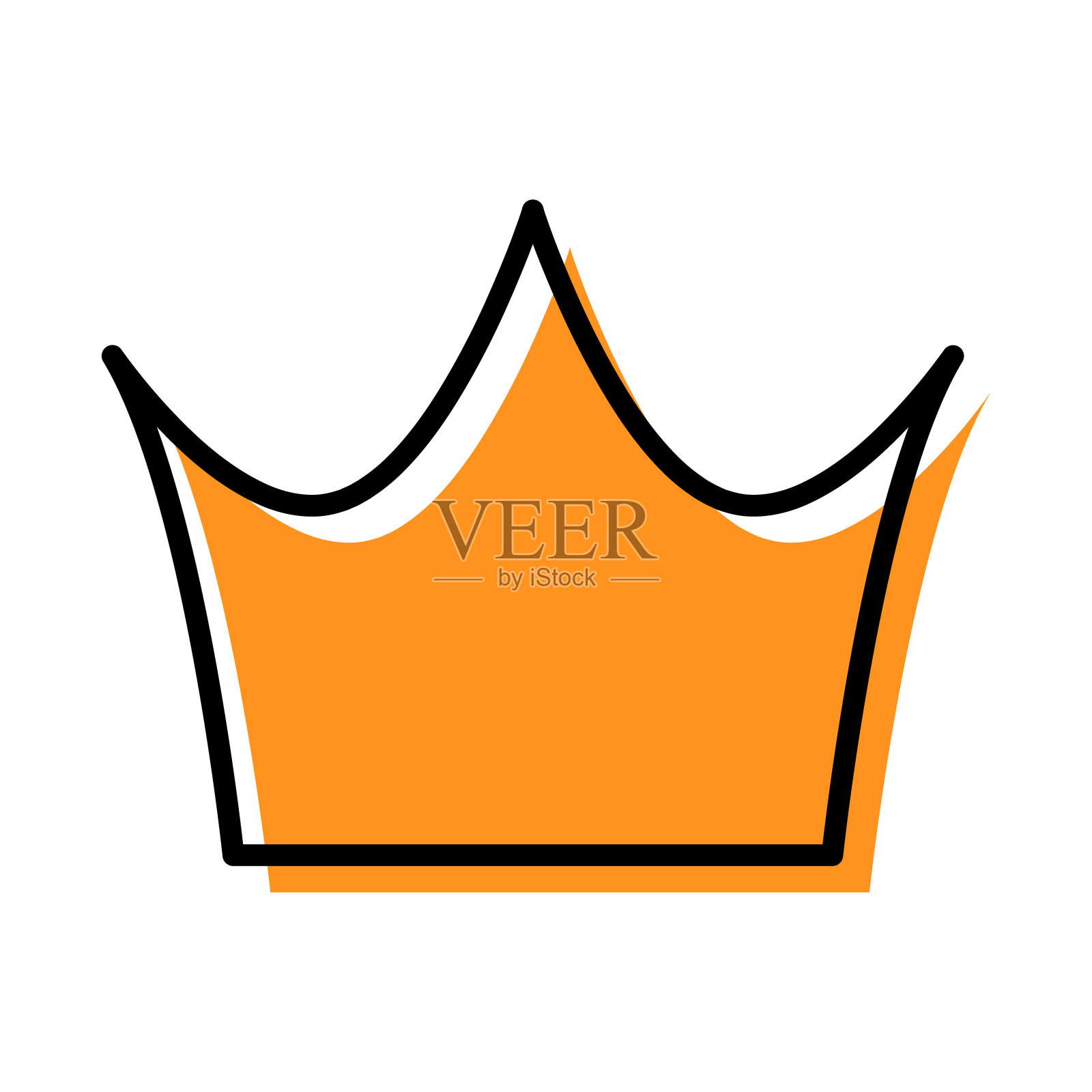 皇冠平面矢量图标孤立的白色背景。王标志插图对象插画图片素材