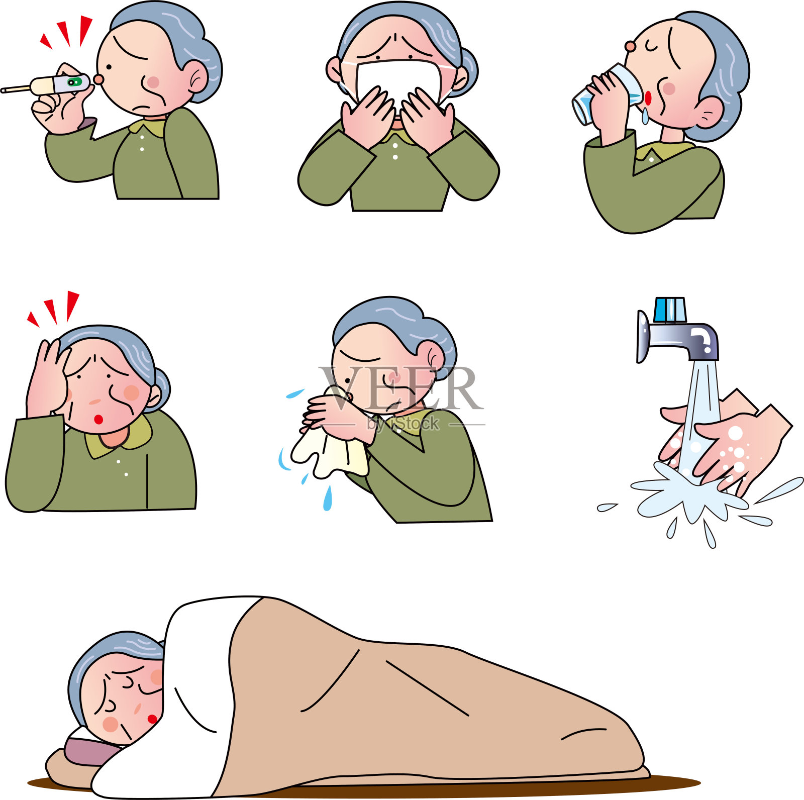 感染了病毒的老人设计元素图片