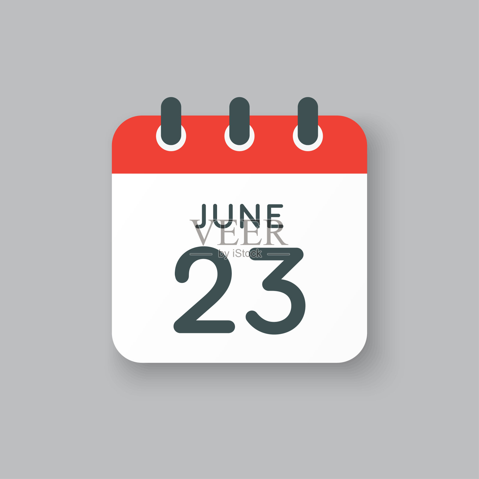 图标日历日6月23日，一年夏天的日子插画图片素材