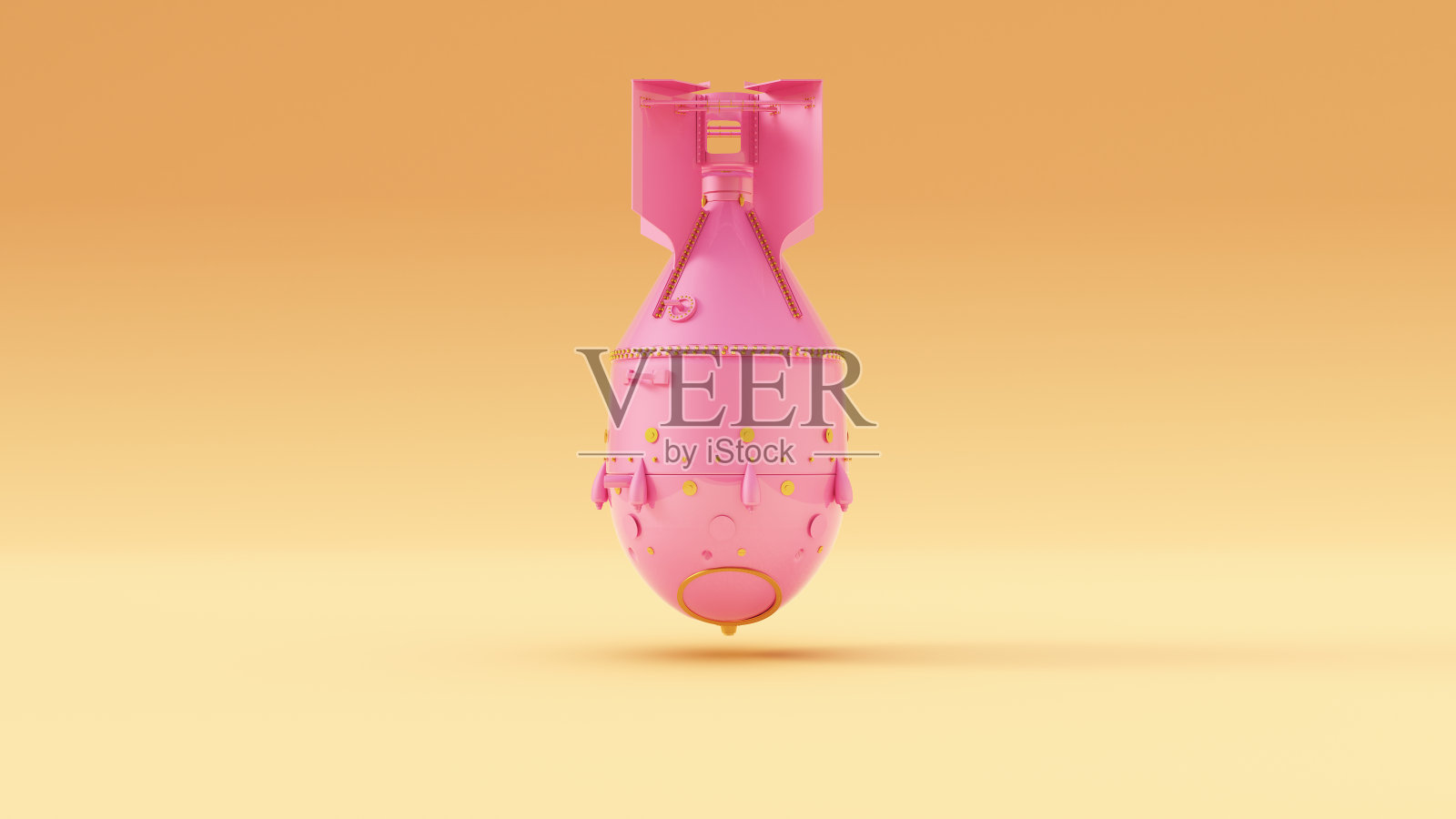 粉色和金色原子弹核武器暖霜背景照片摄影图片