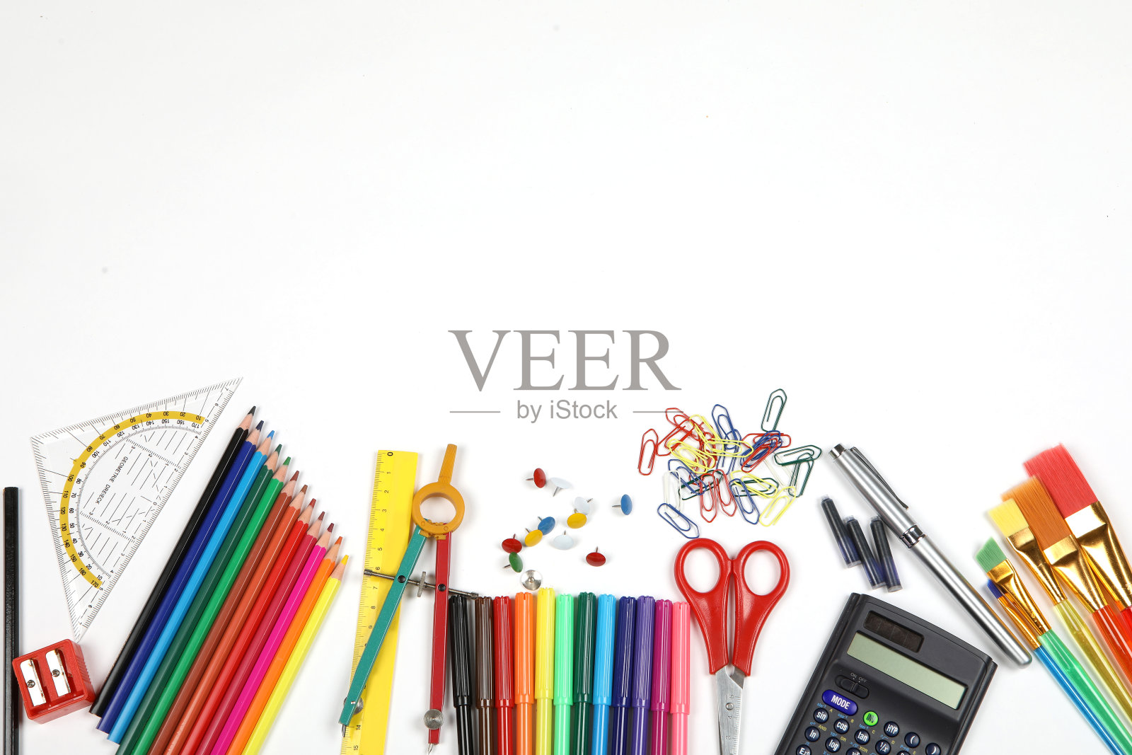 彩色混合文具照片摄影图片