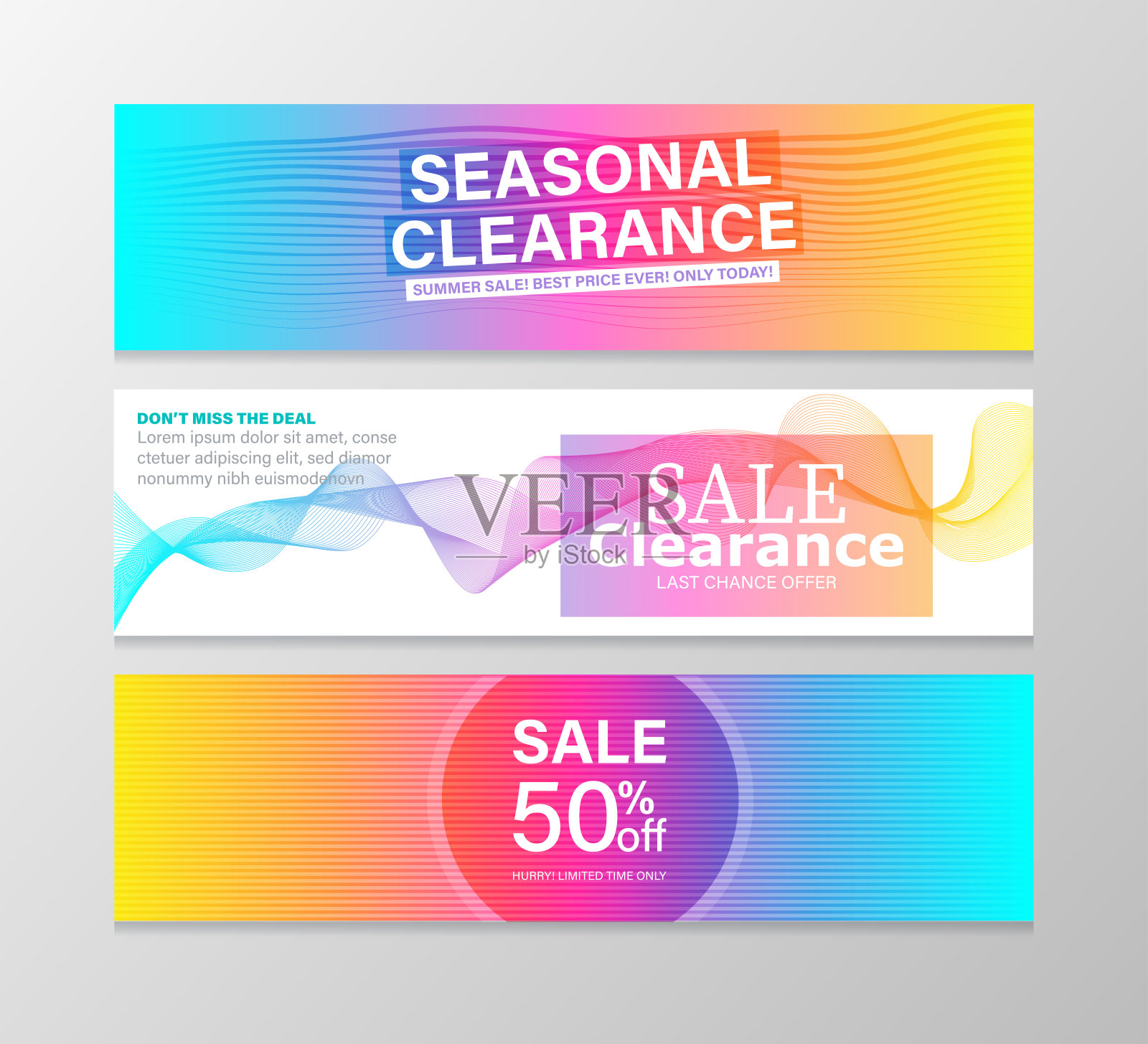 特价，特价，春季系列横幅。插画图片素材