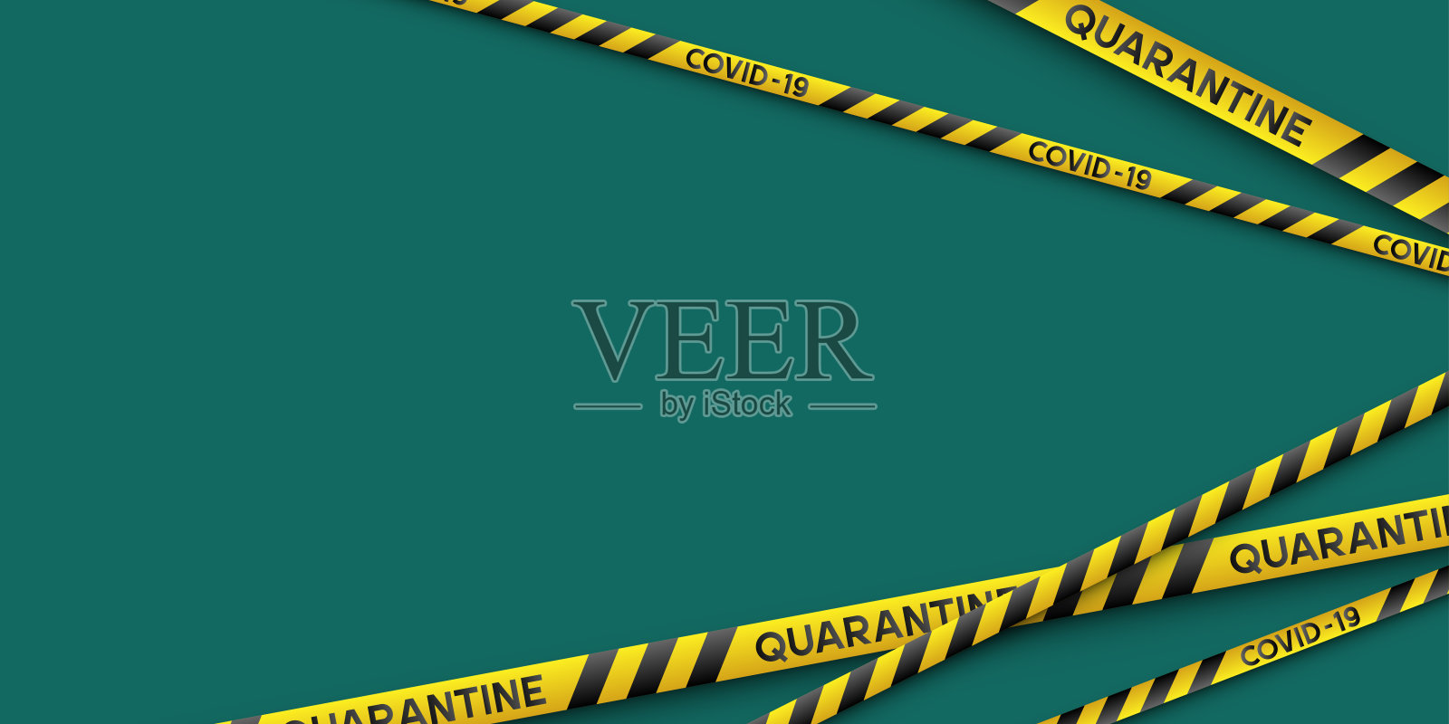 警告冠状病毒检疫横幅。插画图片素材