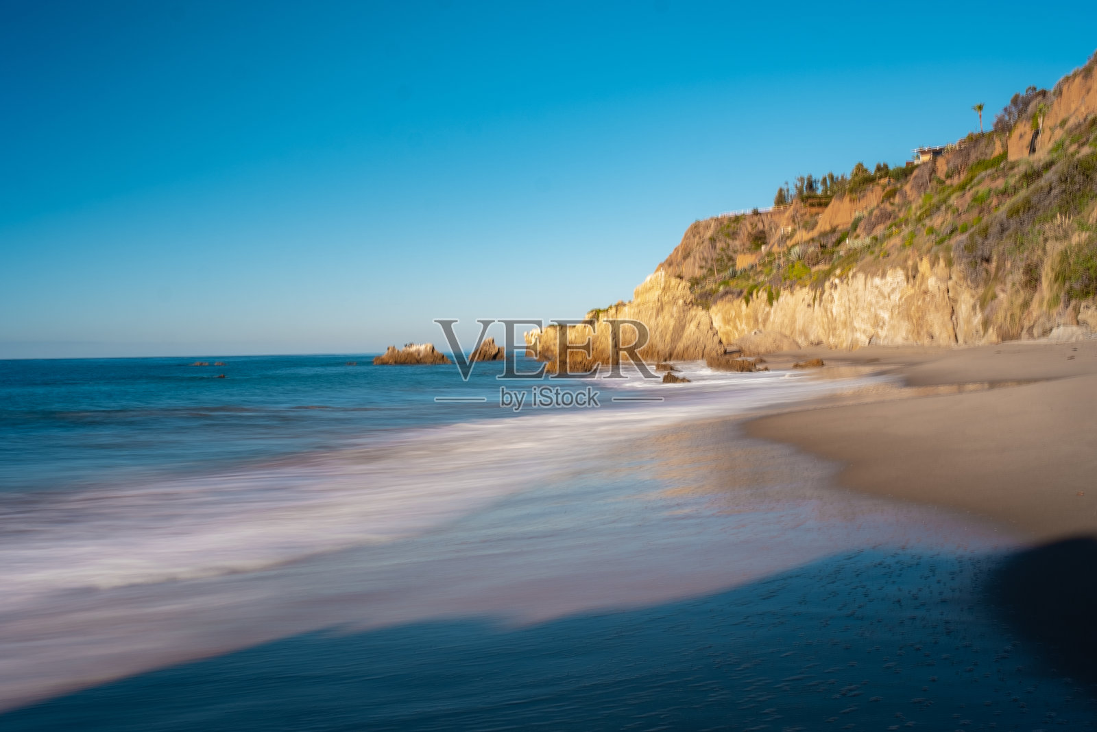 La Piedra州海滩上的马里布日出照片摄影图片